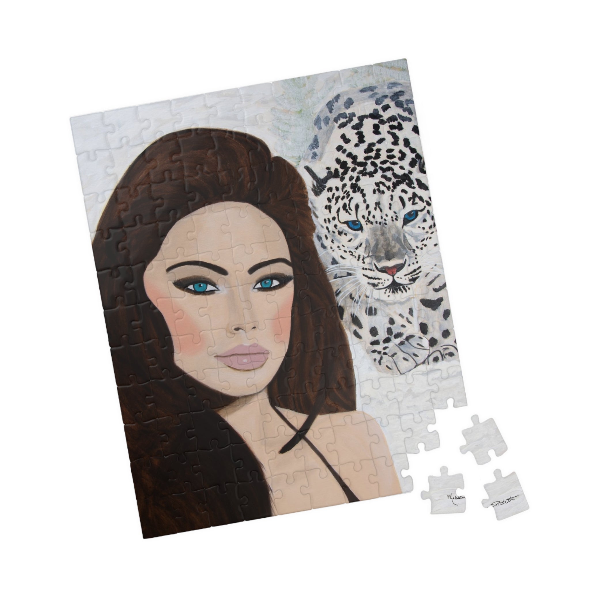 Woman & Snow Leopard | Puzzle (110, 252, 520, 1014-piece)