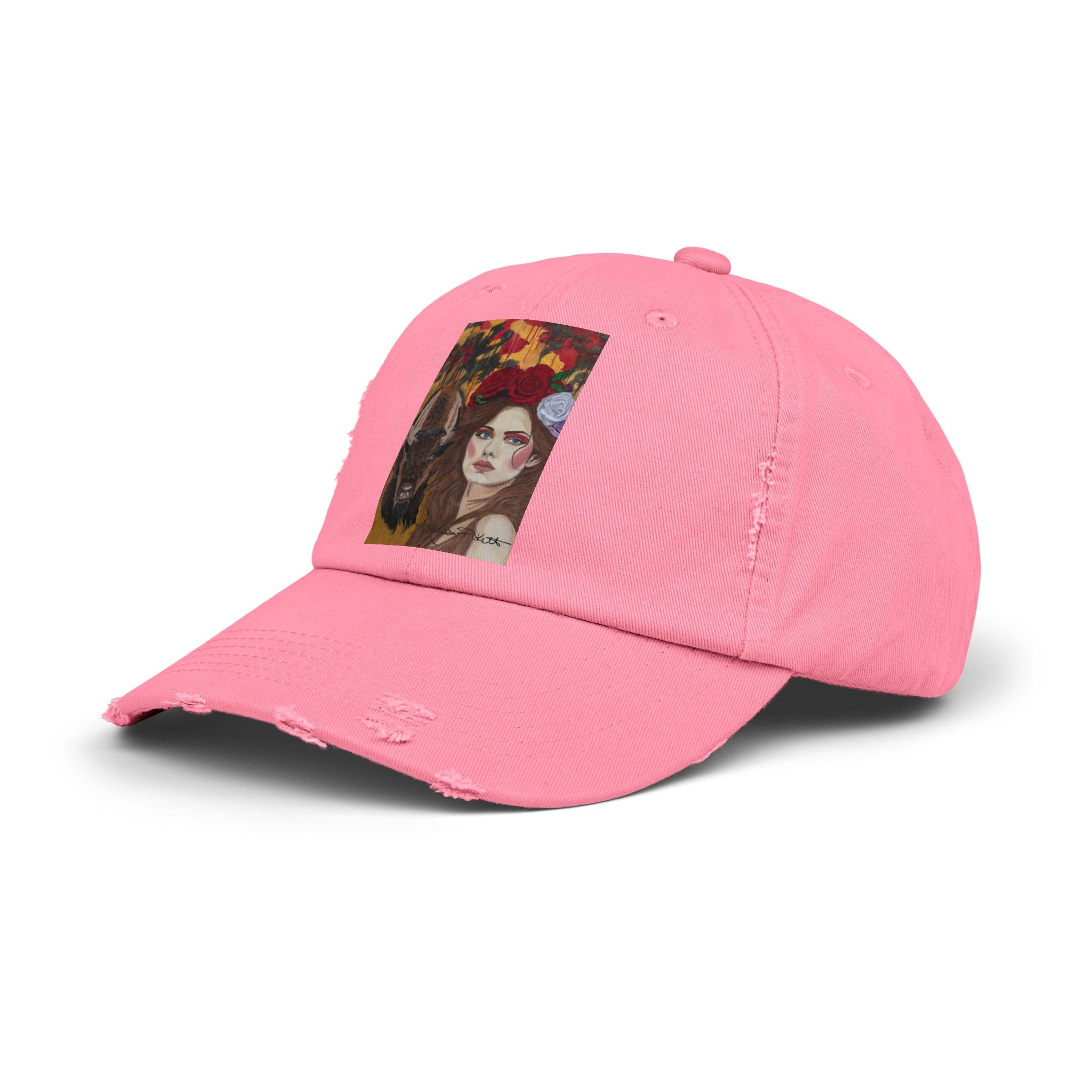 Woman & Bison | Unisex Distressed Cap