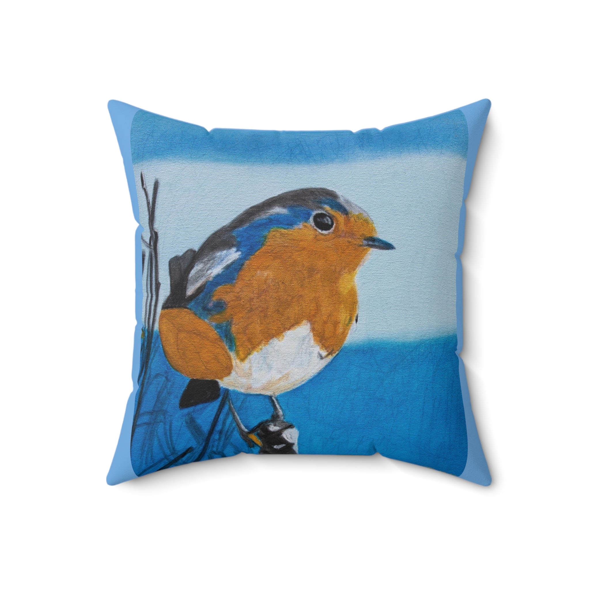 Eastern Blue Bird | Spun Polyester Square Pillow
