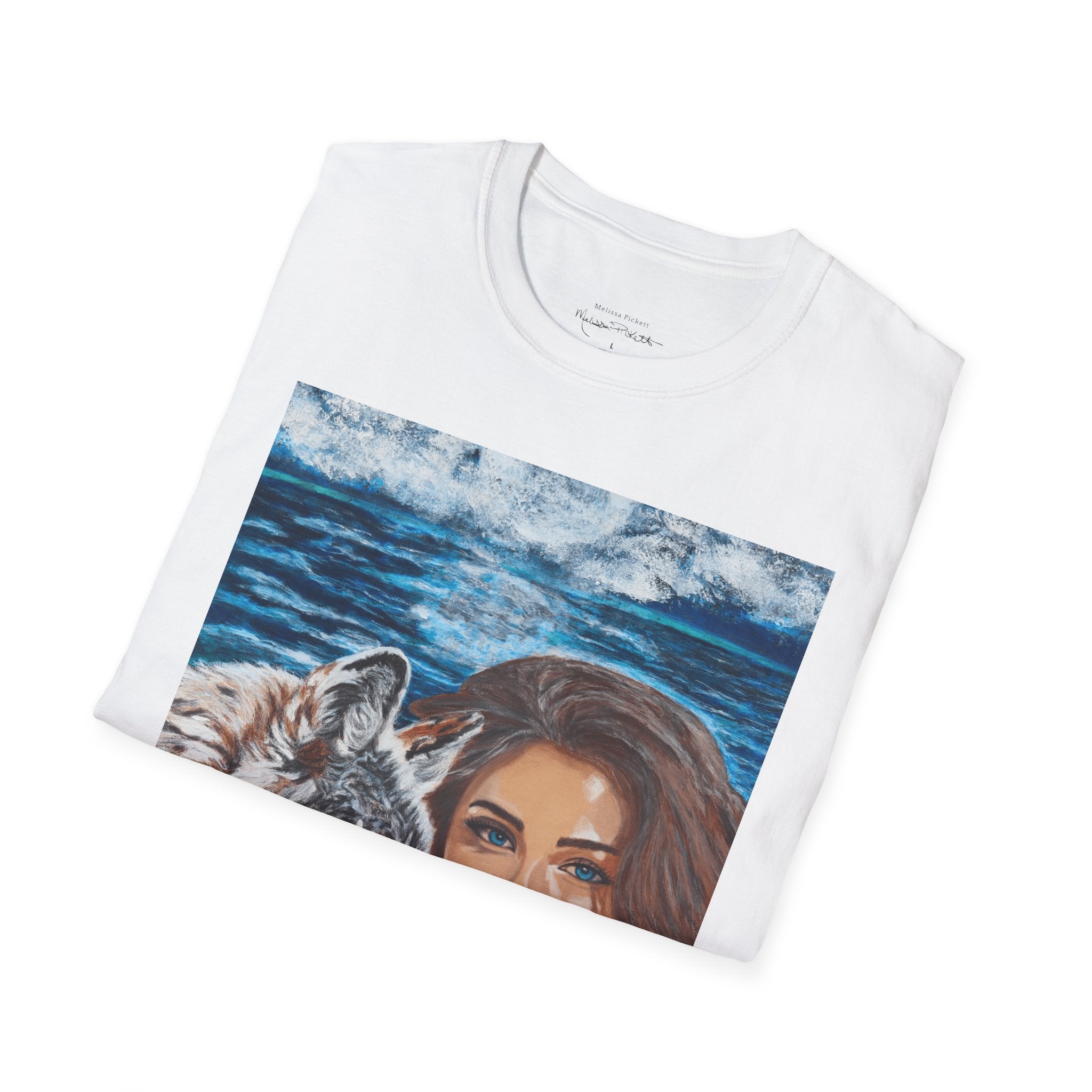 Moonlit Woman & Wolf | Unisex Softstyle T-Shirt