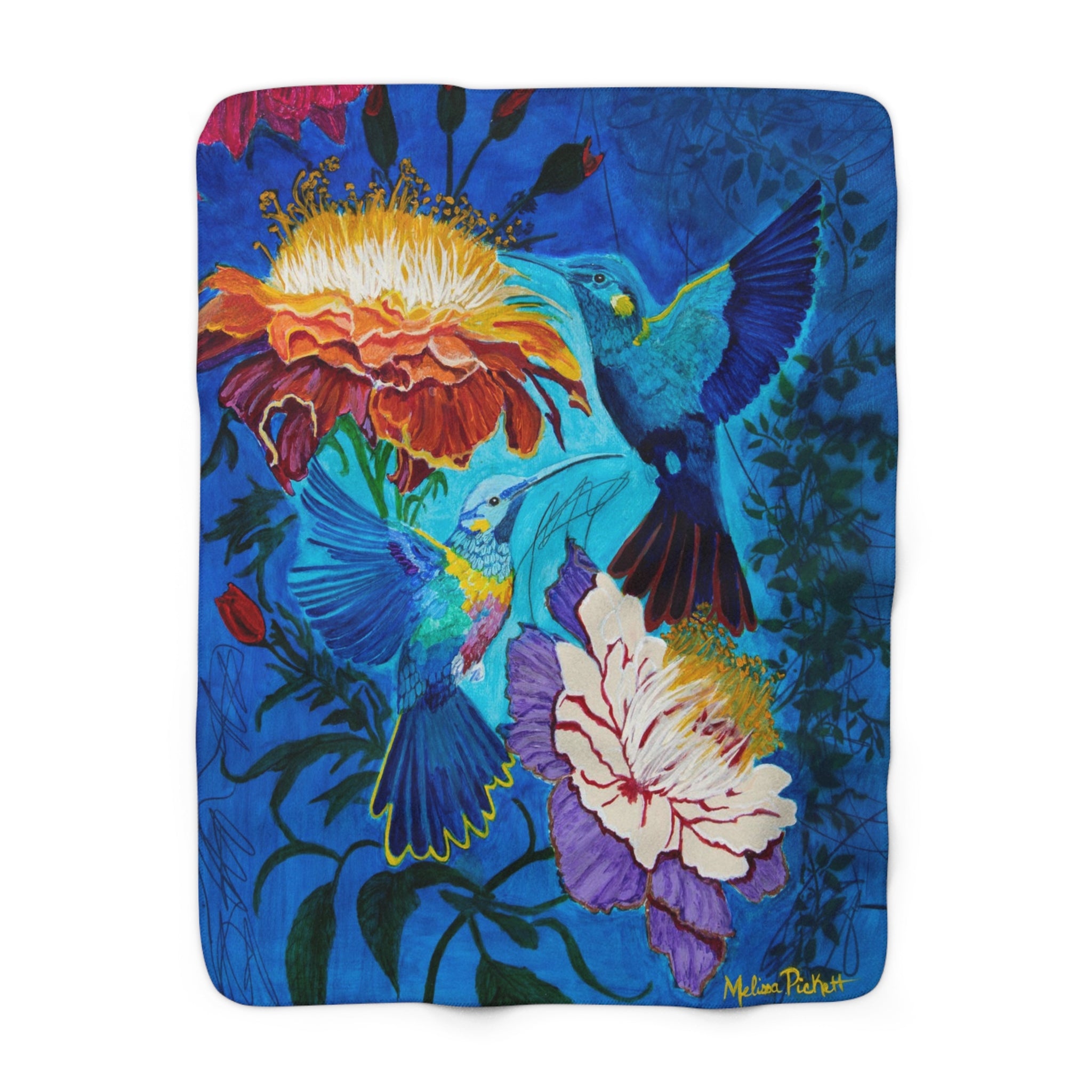 Pair of Hummingbirds | Sherpa Fleece Blanket