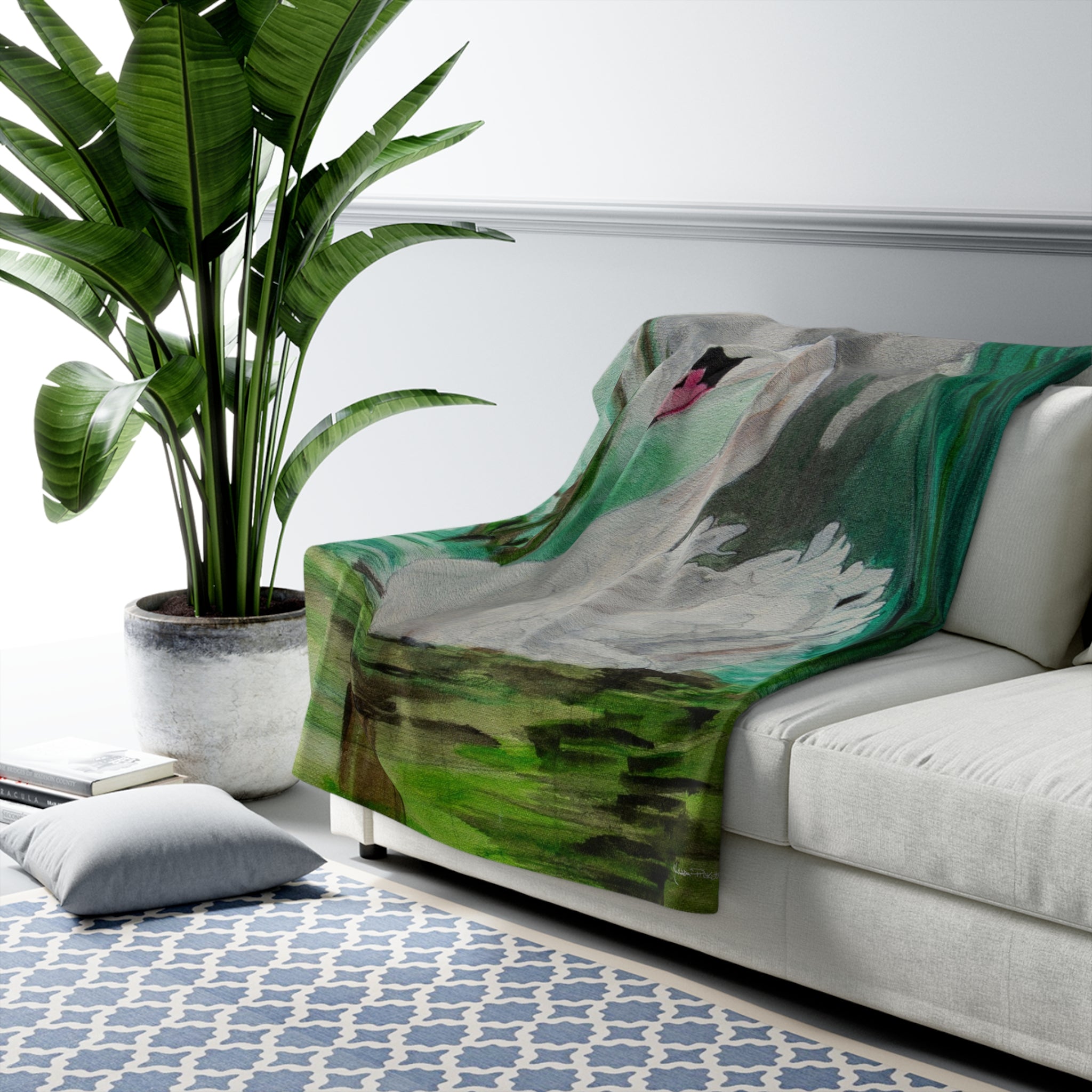 Swan | Sherpa Fleece Blanket