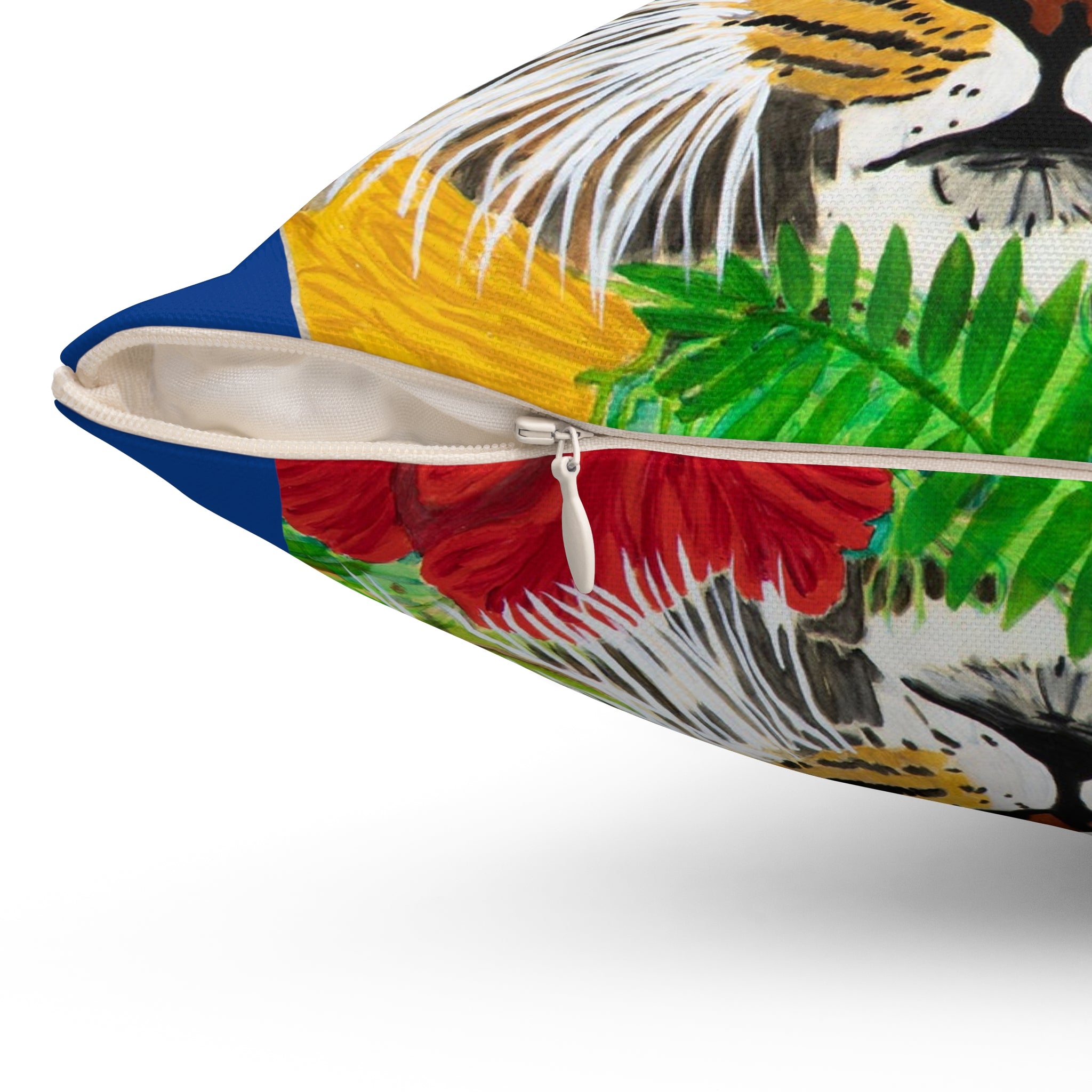 Jaguar & Flowers | Spun Polyester Square Pillow