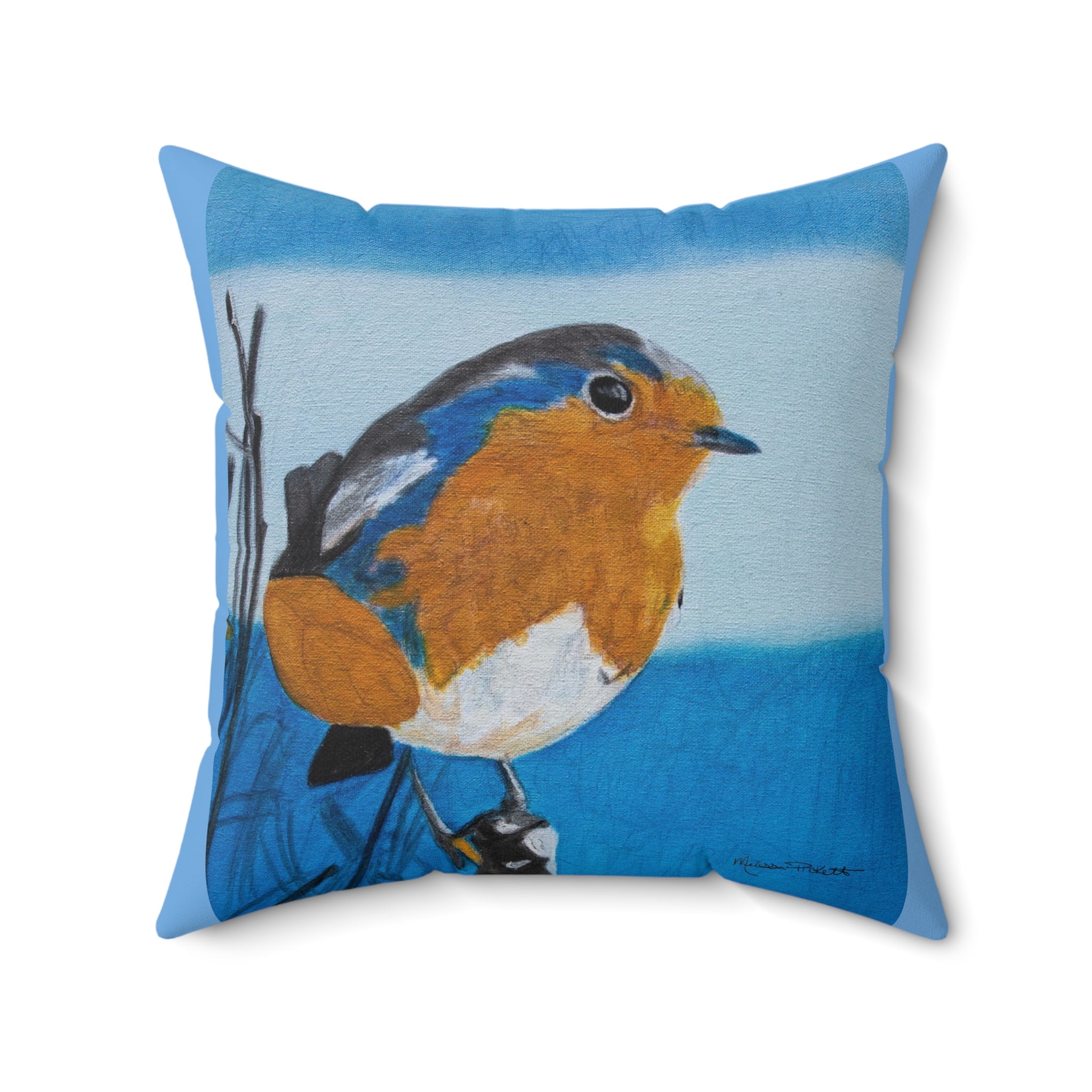 Eastern Blue Bird | Spun Polyester Square Pillow