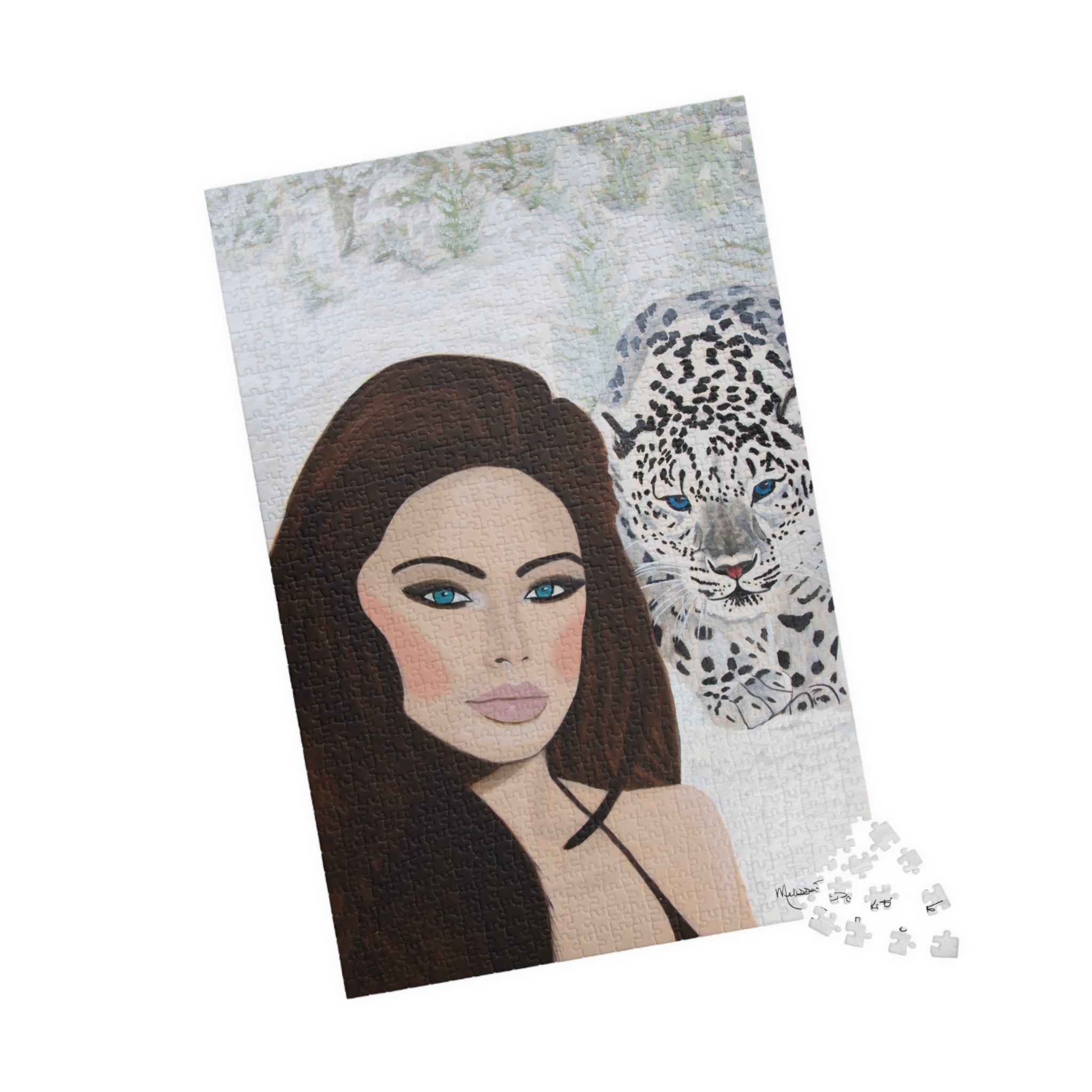 Woman & Snow Leopard | Puzzle (110, 252, 520, 1014-piece)