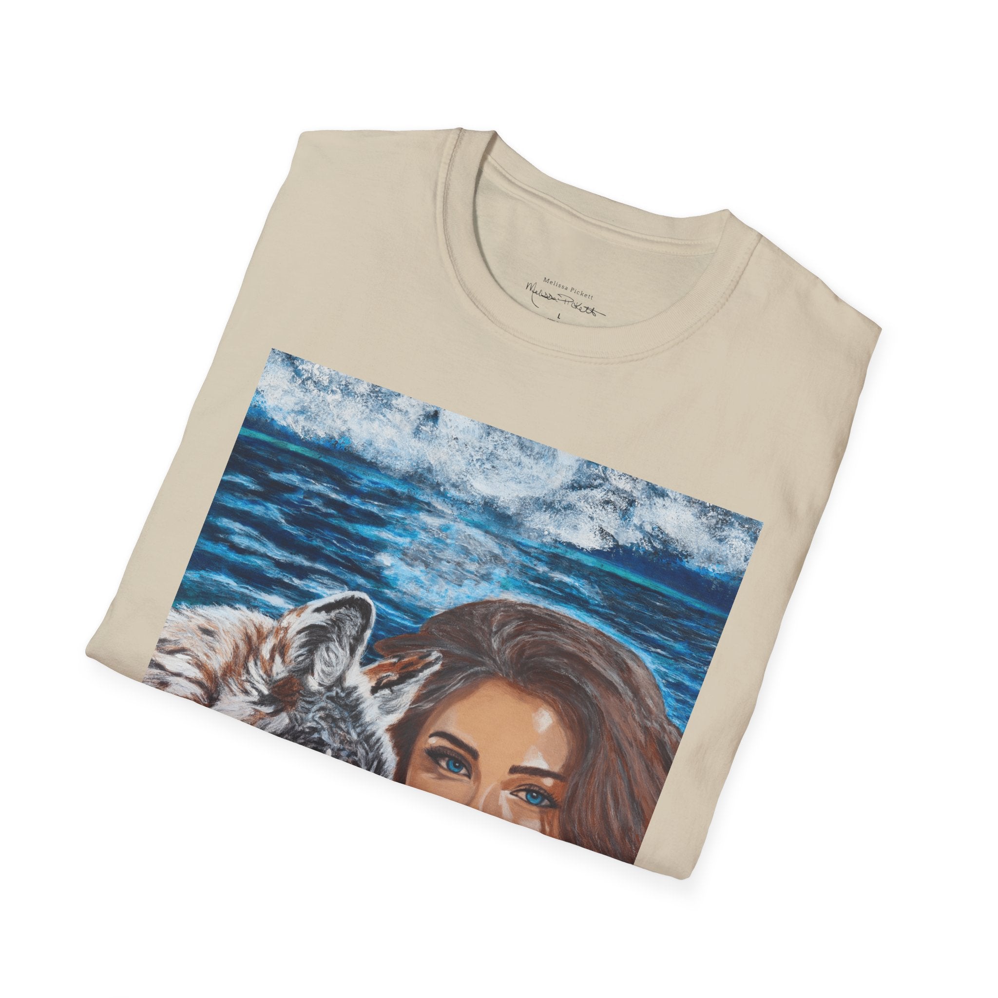 Moonlit Woman & Wolf | Unisex Softstyle T-Shirt