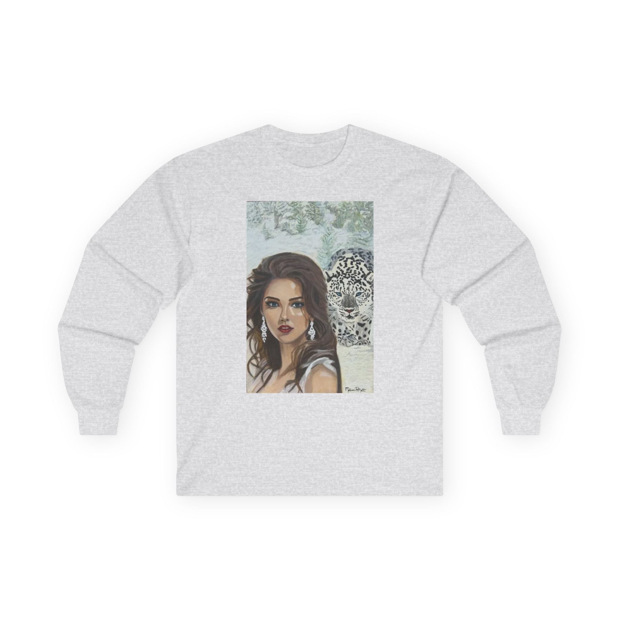 Woman & Snow Leopard | Unisex Ultra Cotton Long Sleeve Tee