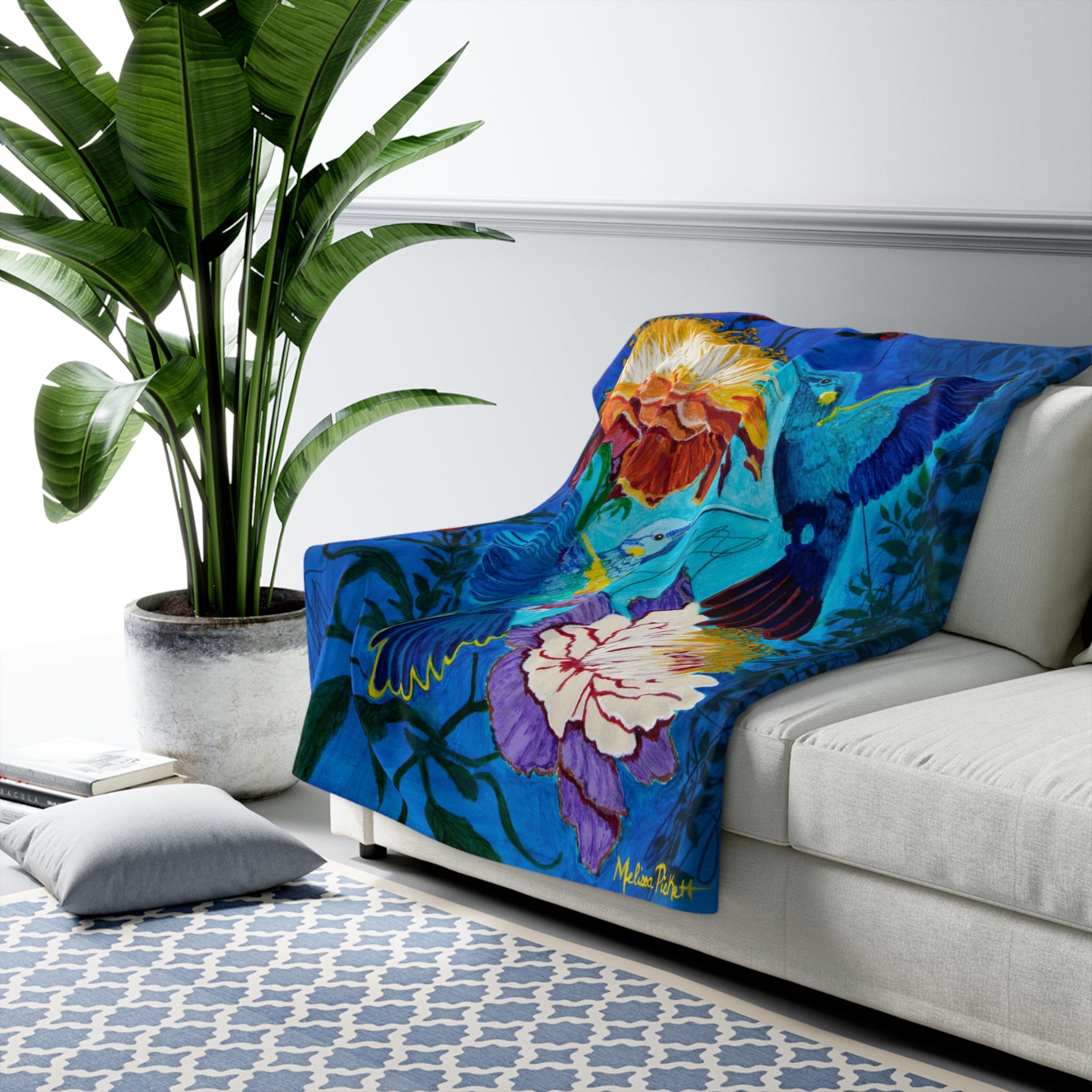 Pair of Hummingbirds | Sherpa Fleece Blanket