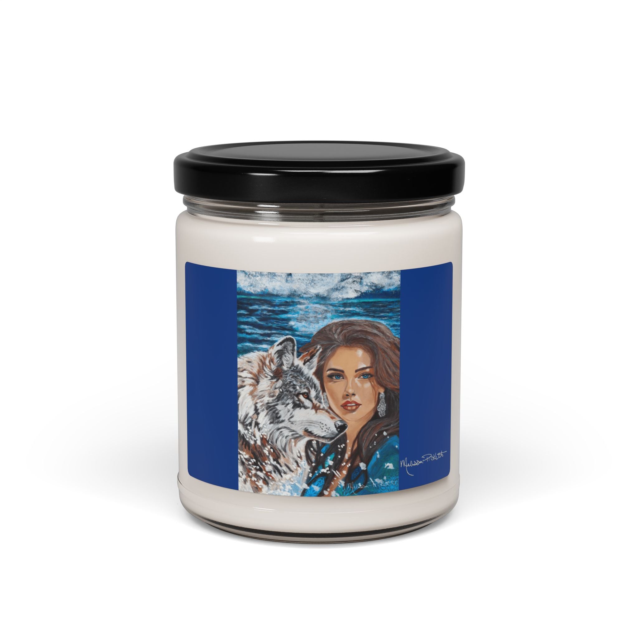 Moonlit Woman & Wolf | Scented Soy Candle, 9oz