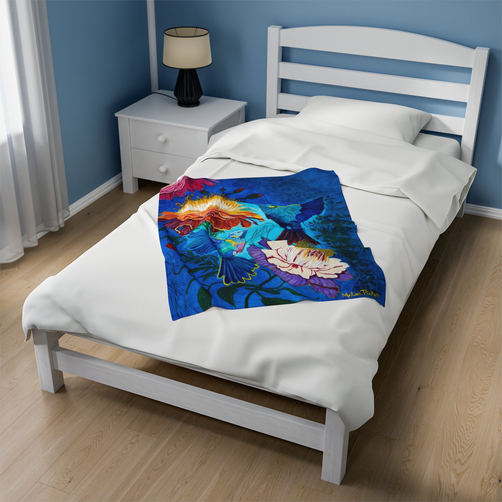 Pair of Hummingbirds | Velveteen Plush Blanket