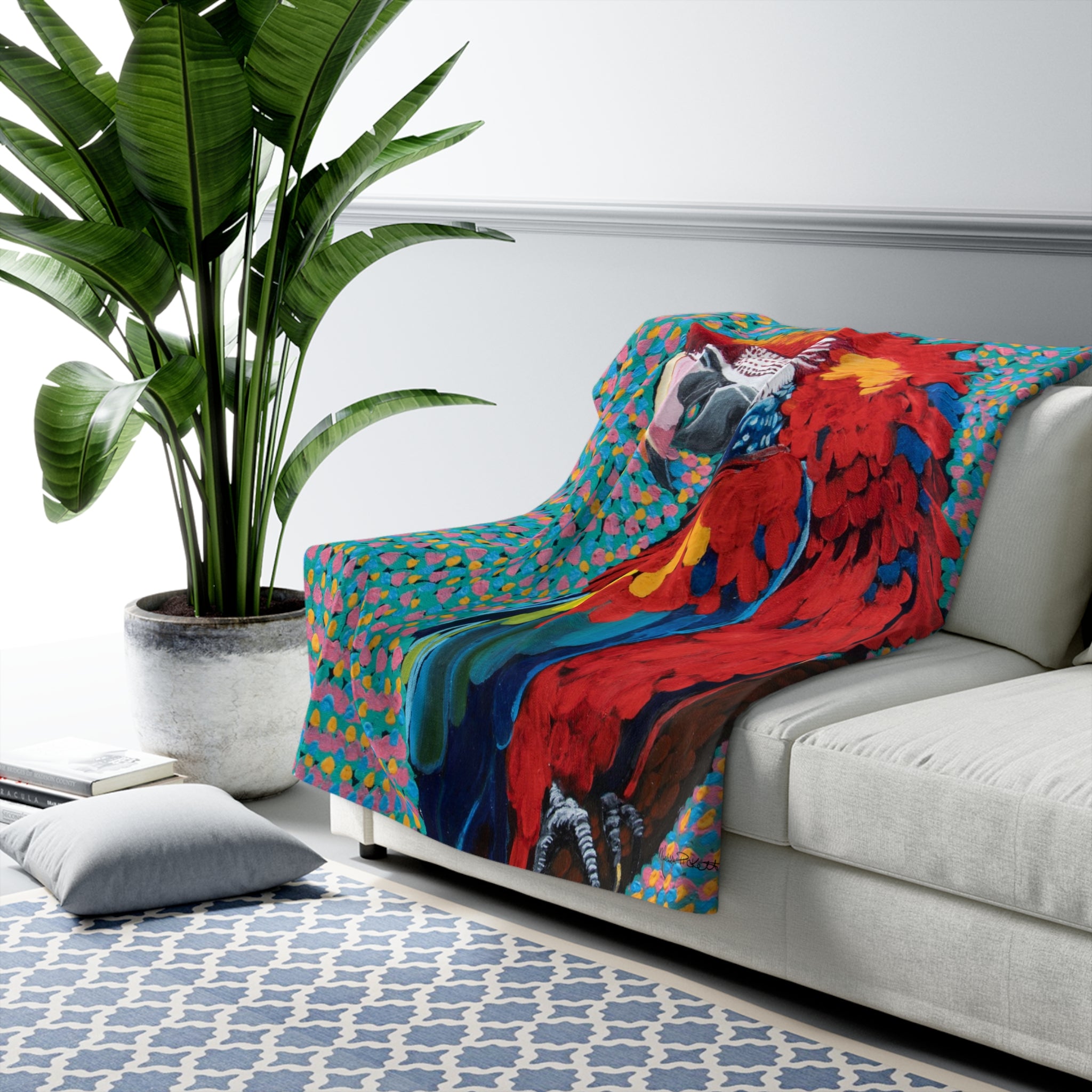Scarlet Spiral | Sherpa Fleece Blanket