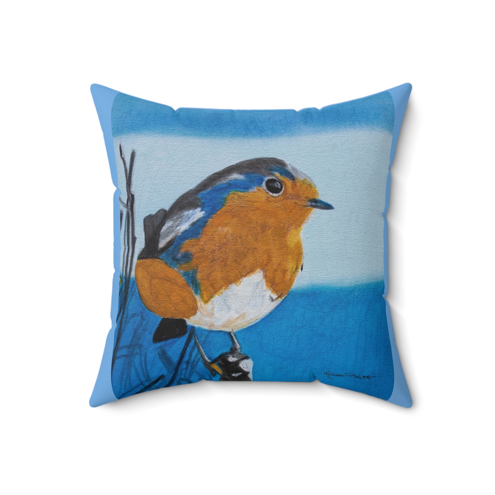Eastern Blue Bird | Spun Polyester Square Pillow