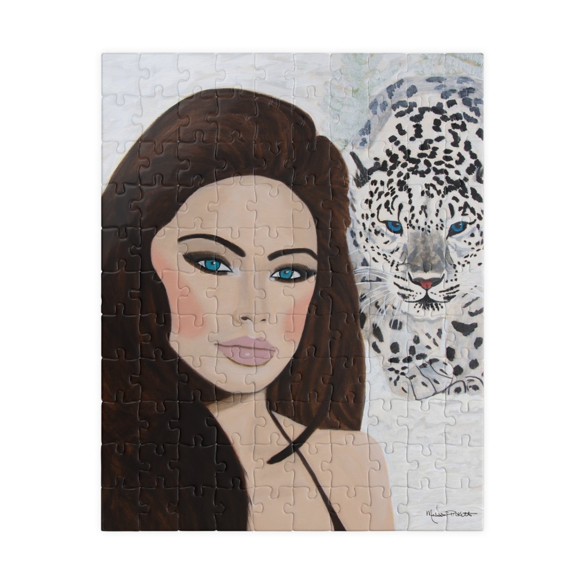 Woman & Snow Leopard | Puzzle (110, 252, 520, 1014-piece)