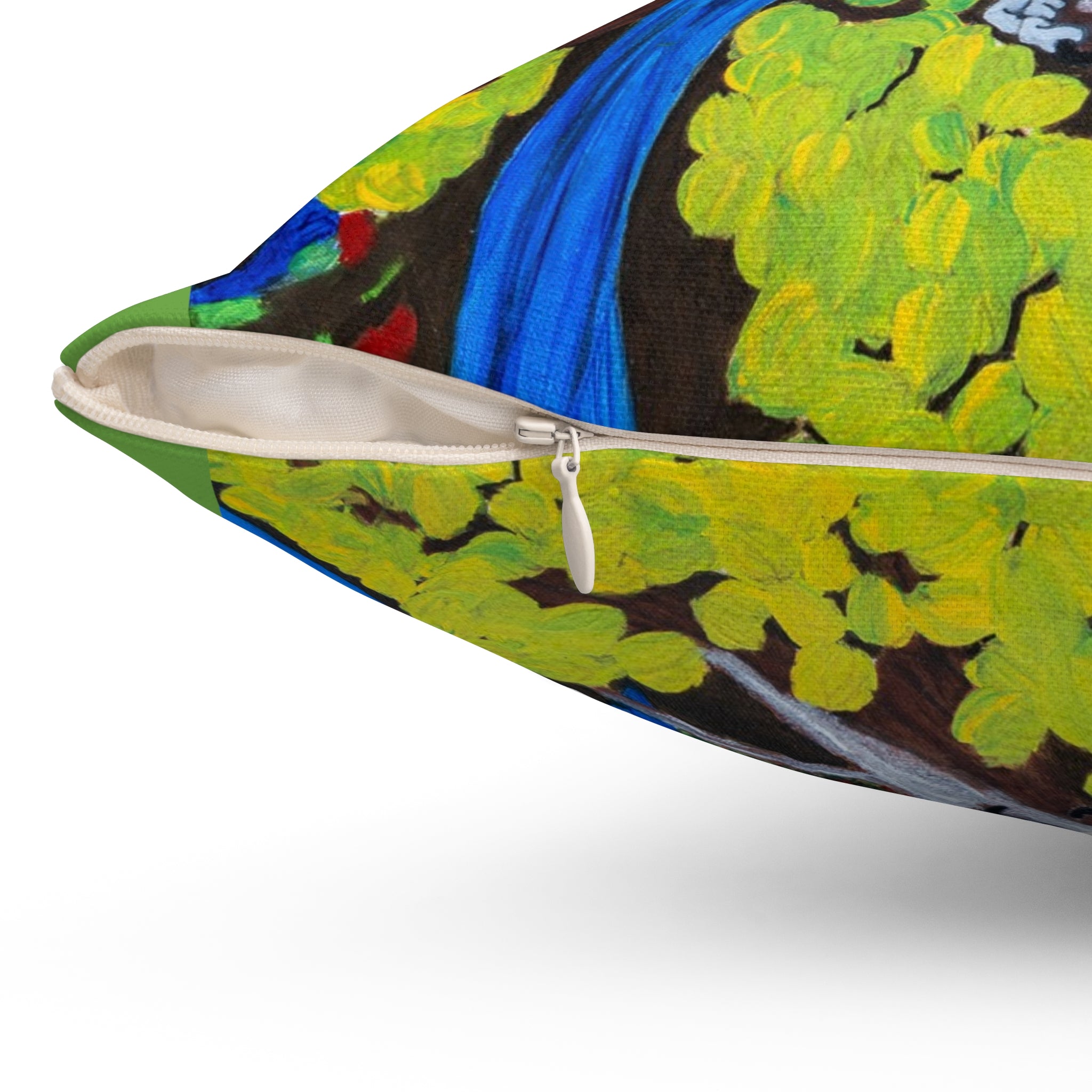 Two Blue & Gold Macaws | Spun Polyester Square Pillow