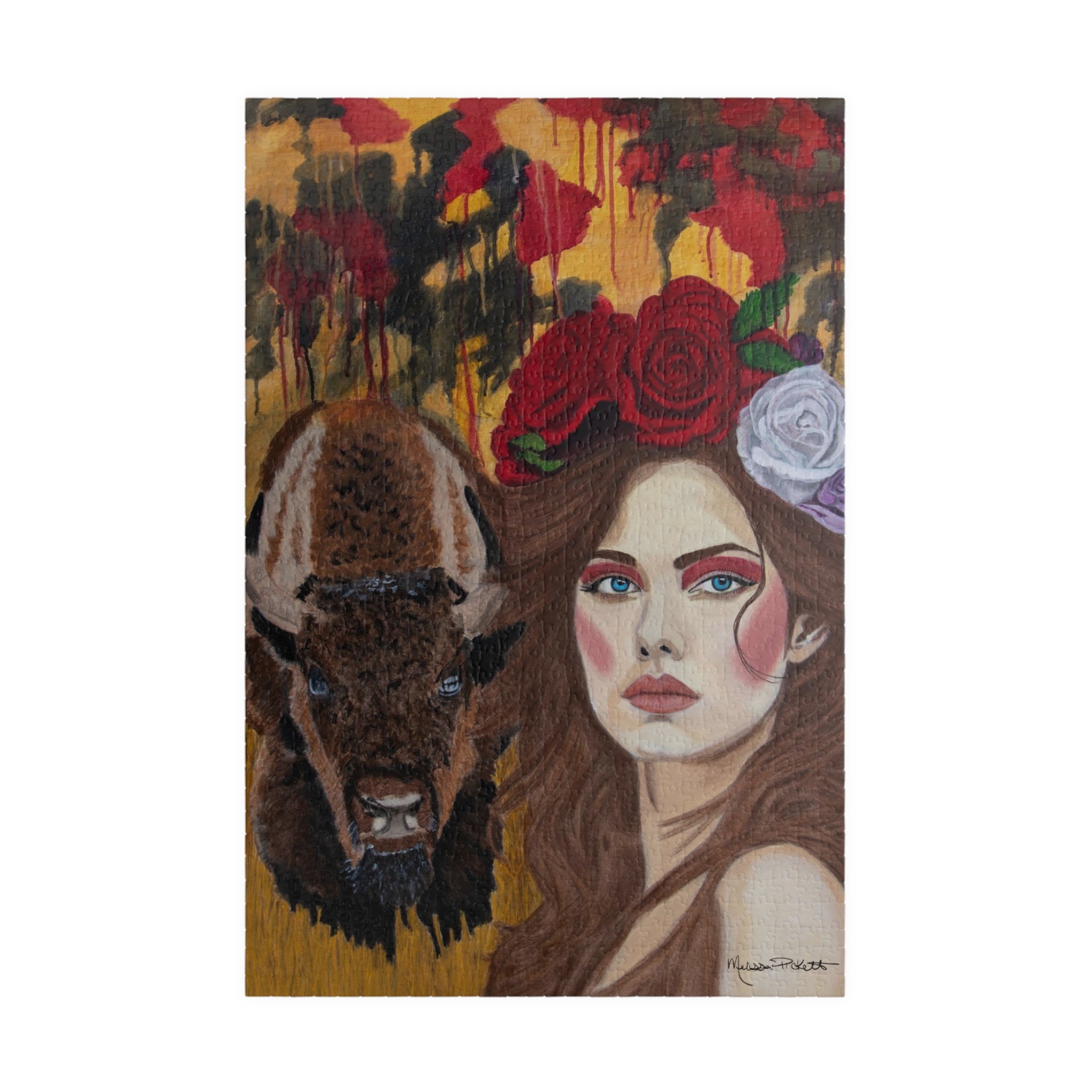 Woman & Bison | Puzzle (110, 252, 520, 1014-piece)