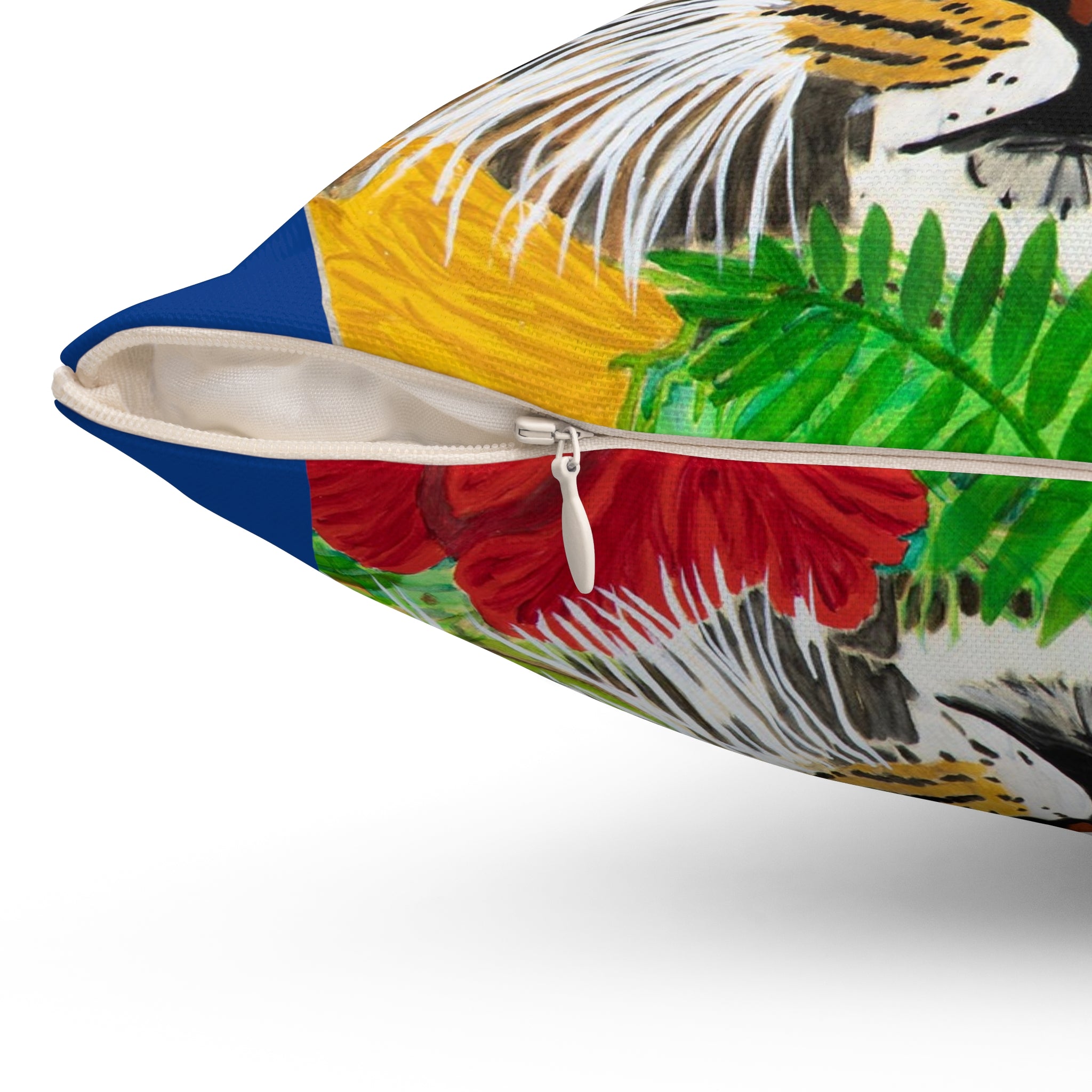 Jaguar & Flowers | Spun Polyester Square Pillow