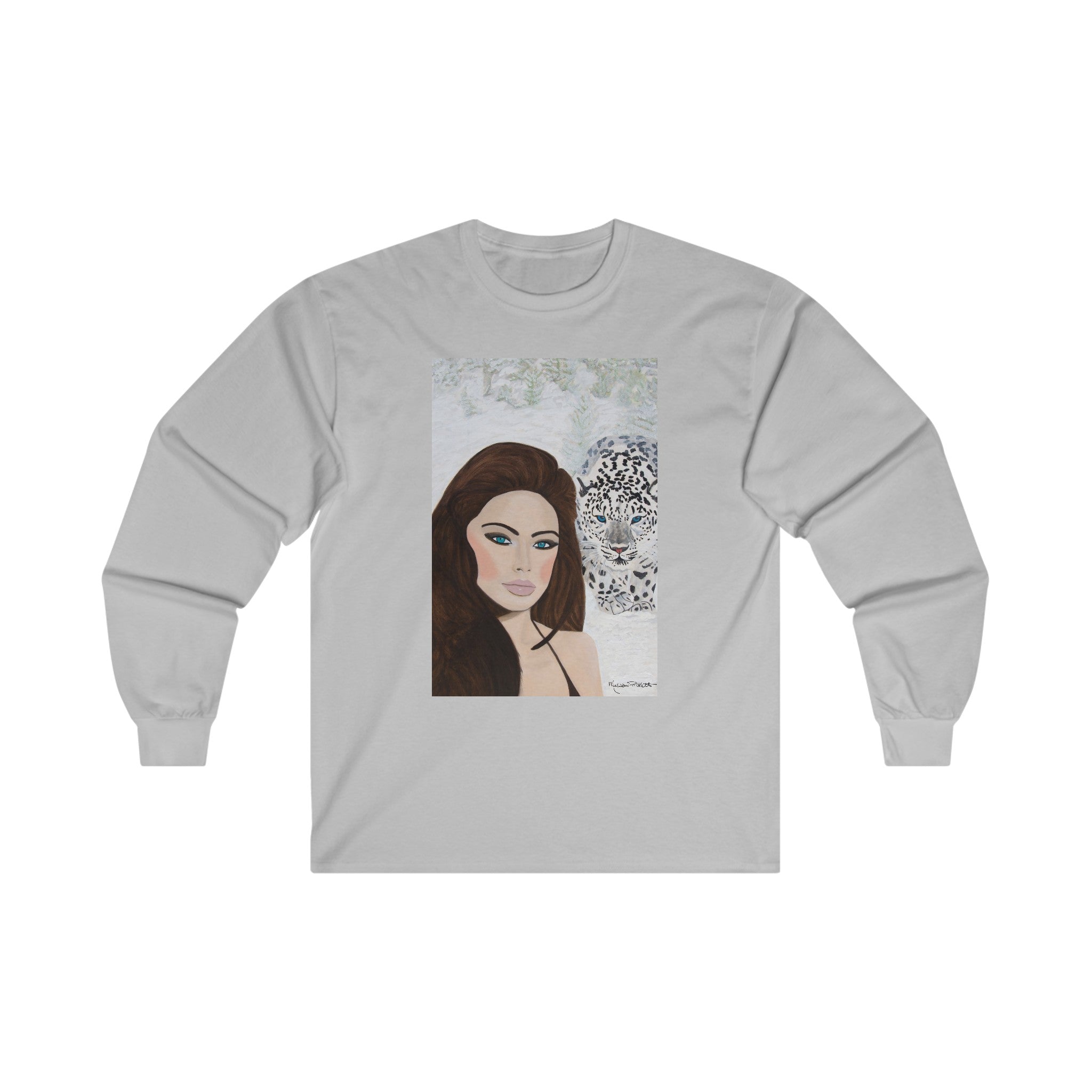 Woman & Snow Leopard | Unisex Ultra Cotton Long Sleeve Tee