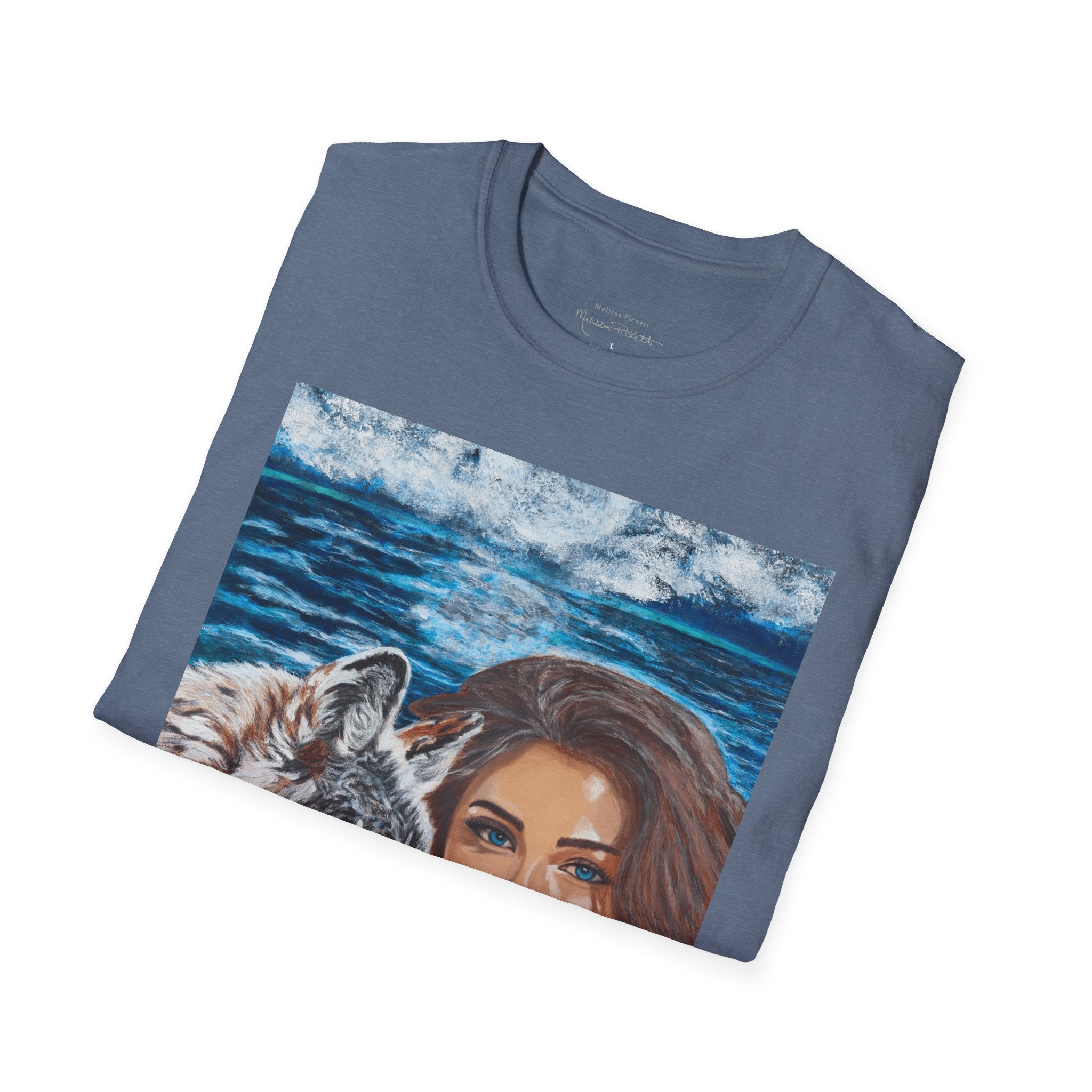 Moonlit Woman & Wolf | Unisex Softstyle T-Shirt