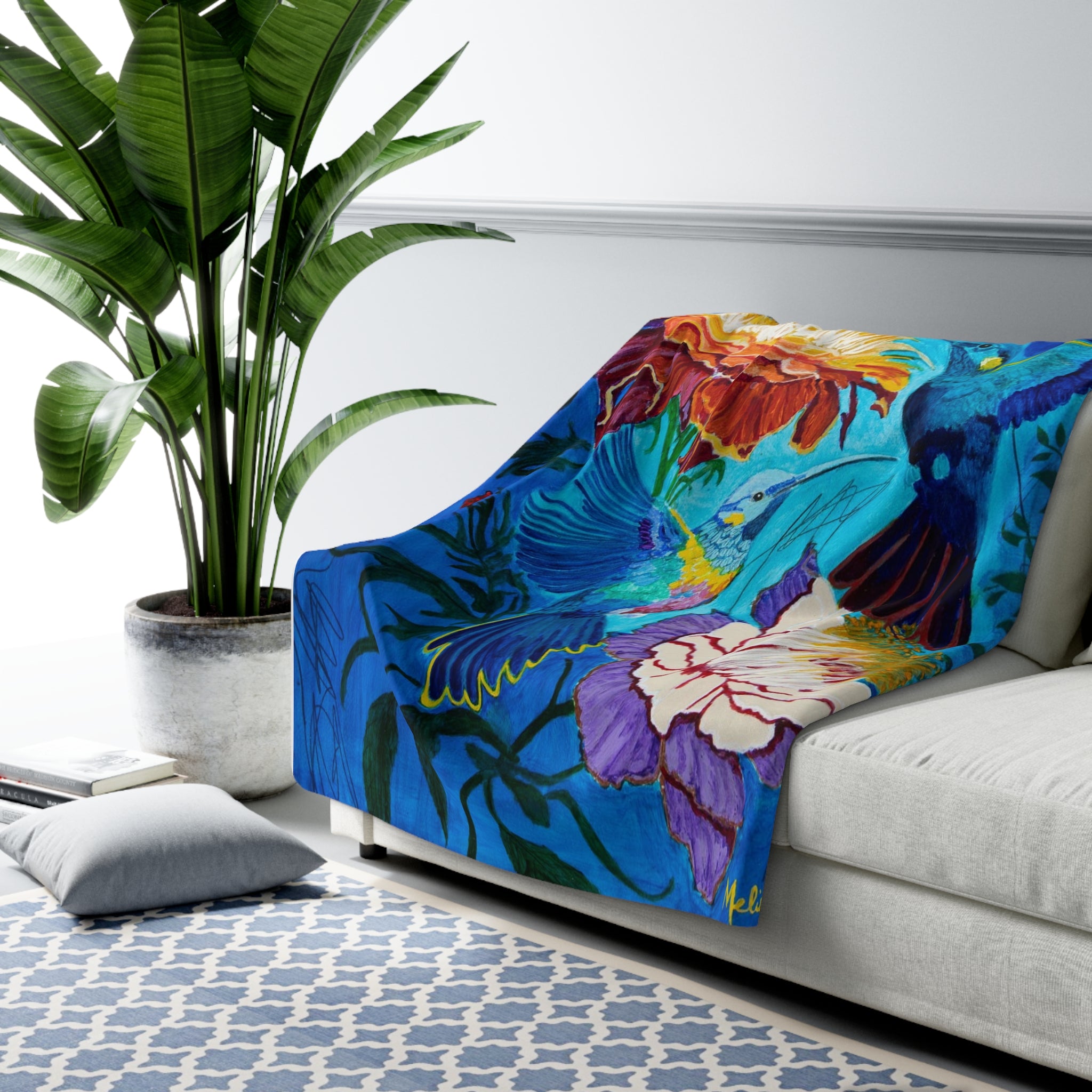 Pair of Hummingbirds | Sherpa Fleece Blanket