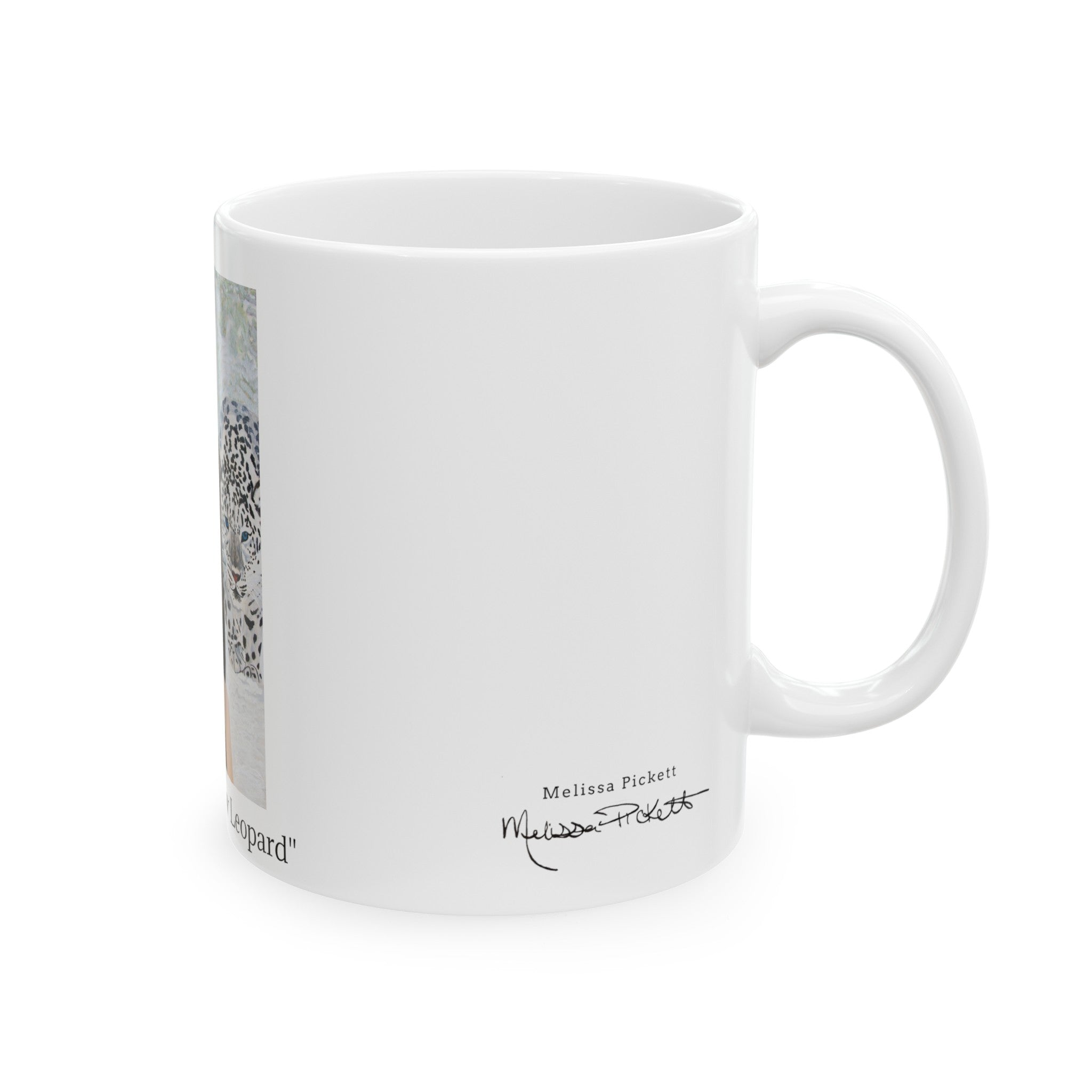 Woman & Snow Leopard | Ceramic Mug, (11oz, 15oz)