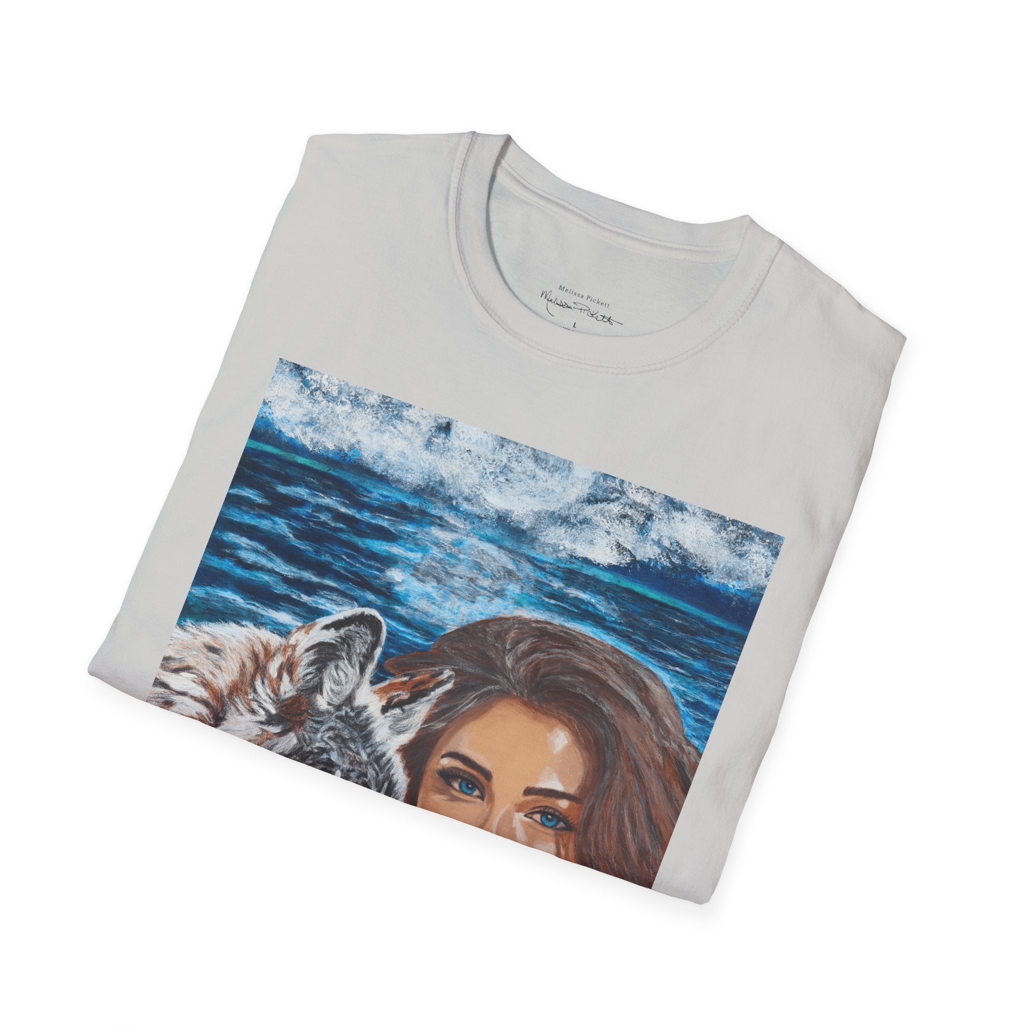 Moonlit Woman & Wolf | Unisex Softstyle T-Shirt