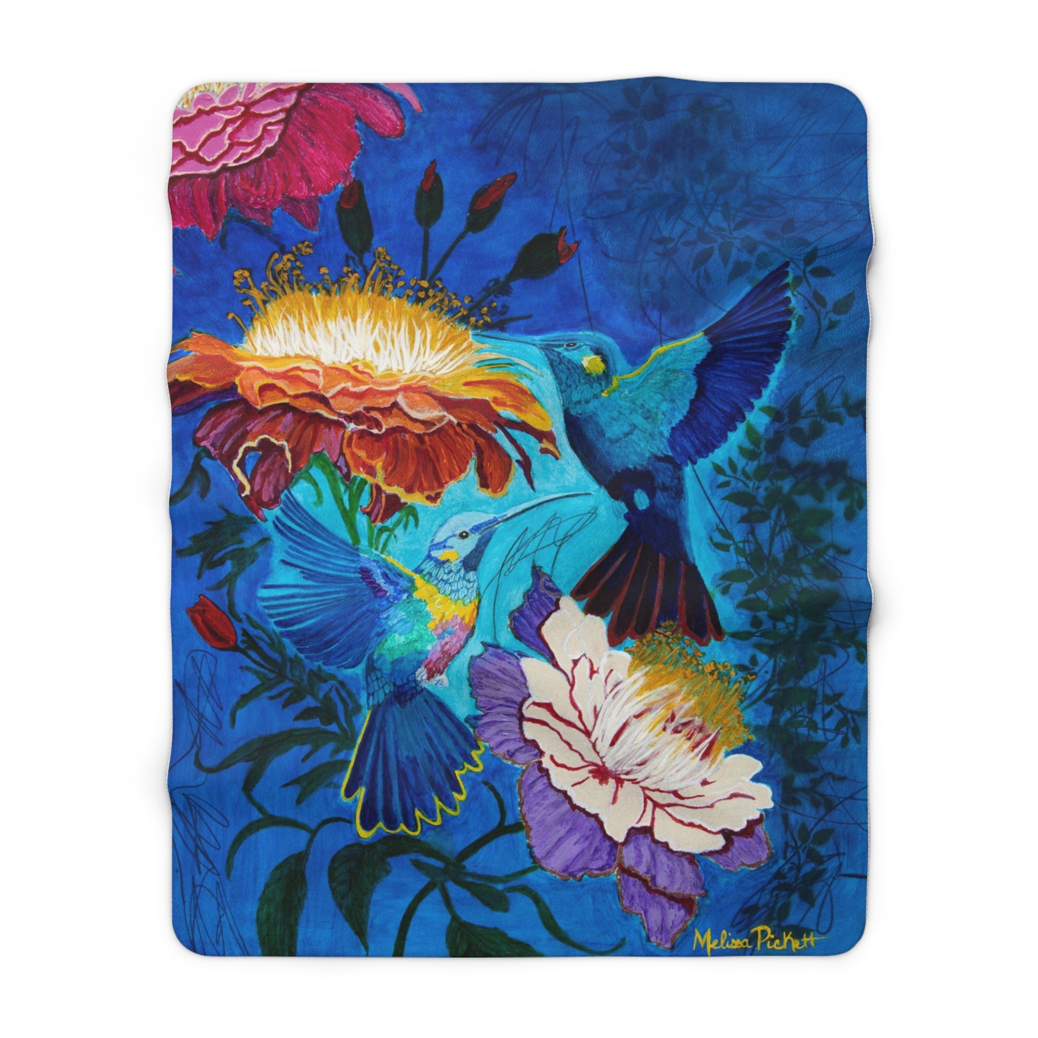 Pair of Hummingbirds | Sherpa Fleece Blanket