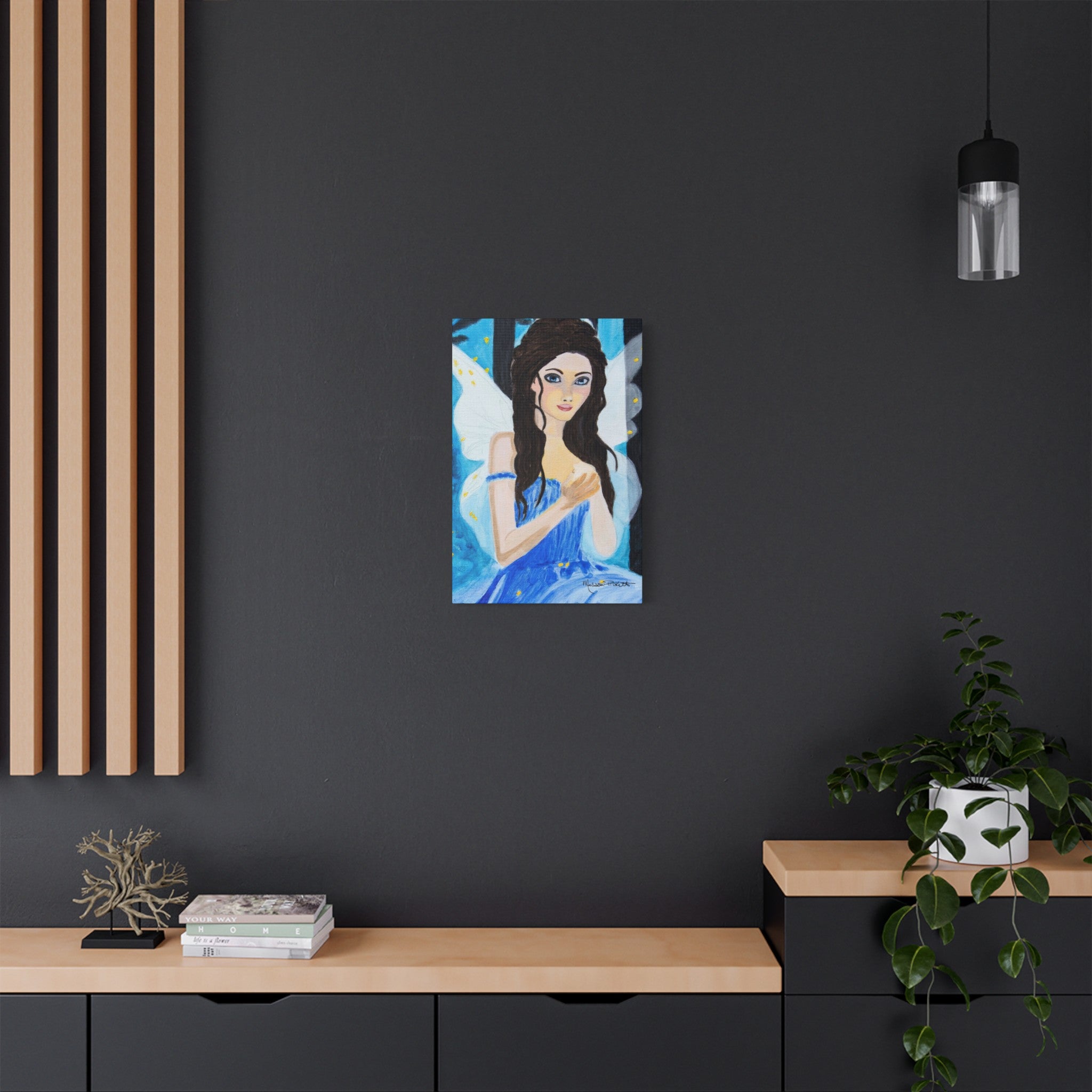 Fairy in Moonlit Woods | Satin Canvas, Stretched