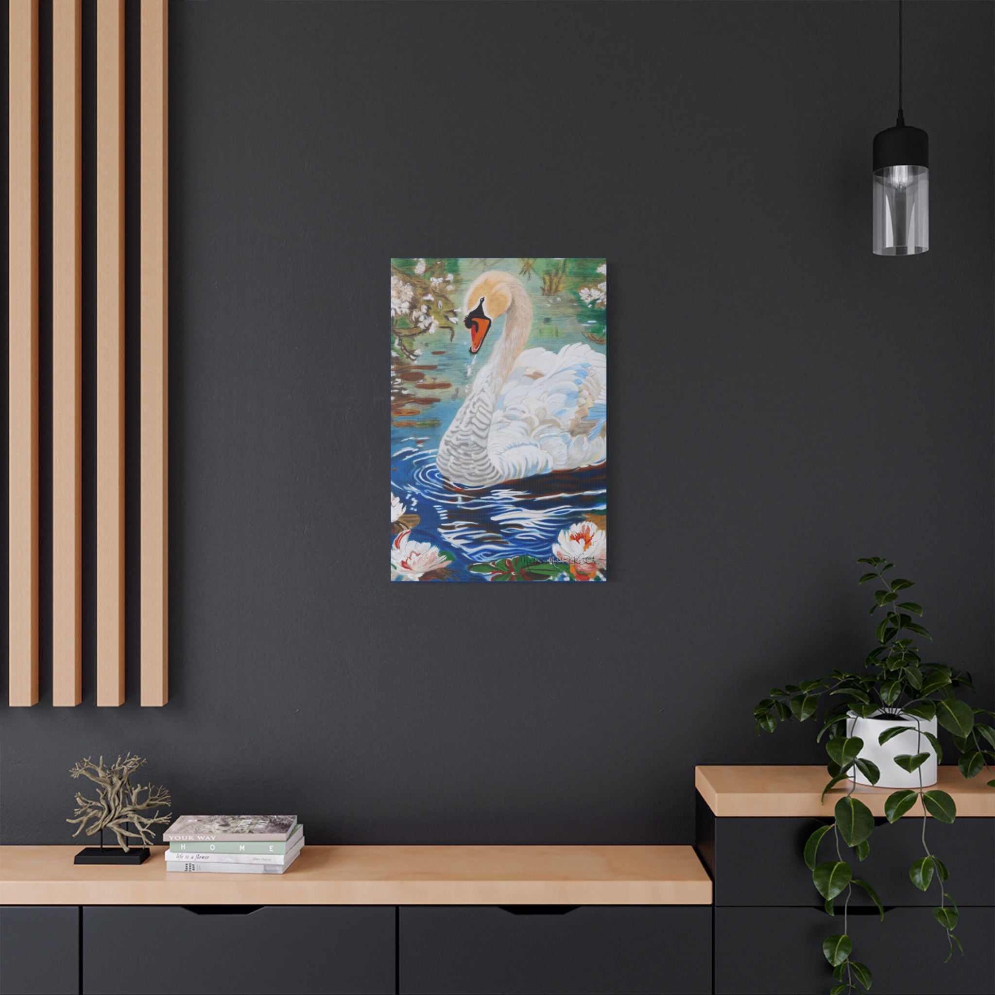 The Swan | Satin Canvas, Stretched