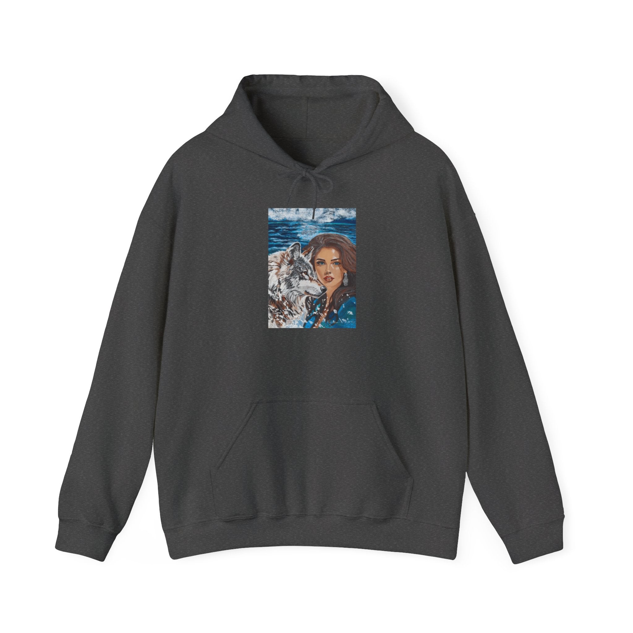 Moonlit Woman & Wolf | Unisex Heavy Blend™ Hooded Sweatshirt