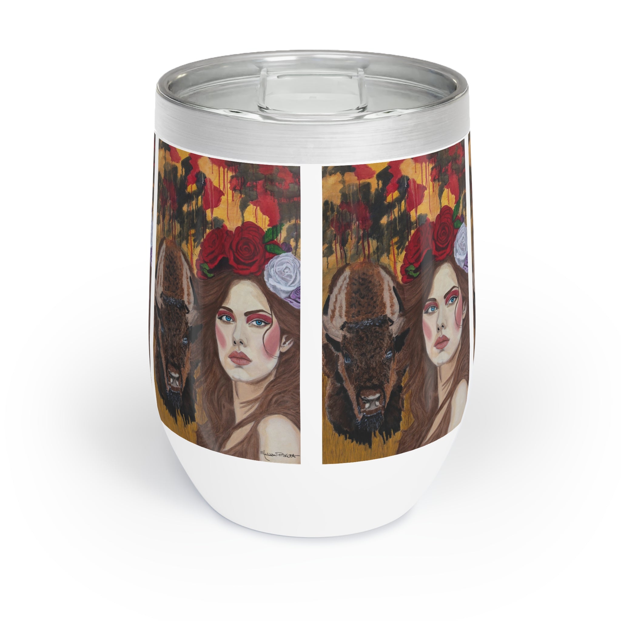 Woman & Bison | Chill Wine Tumbler
