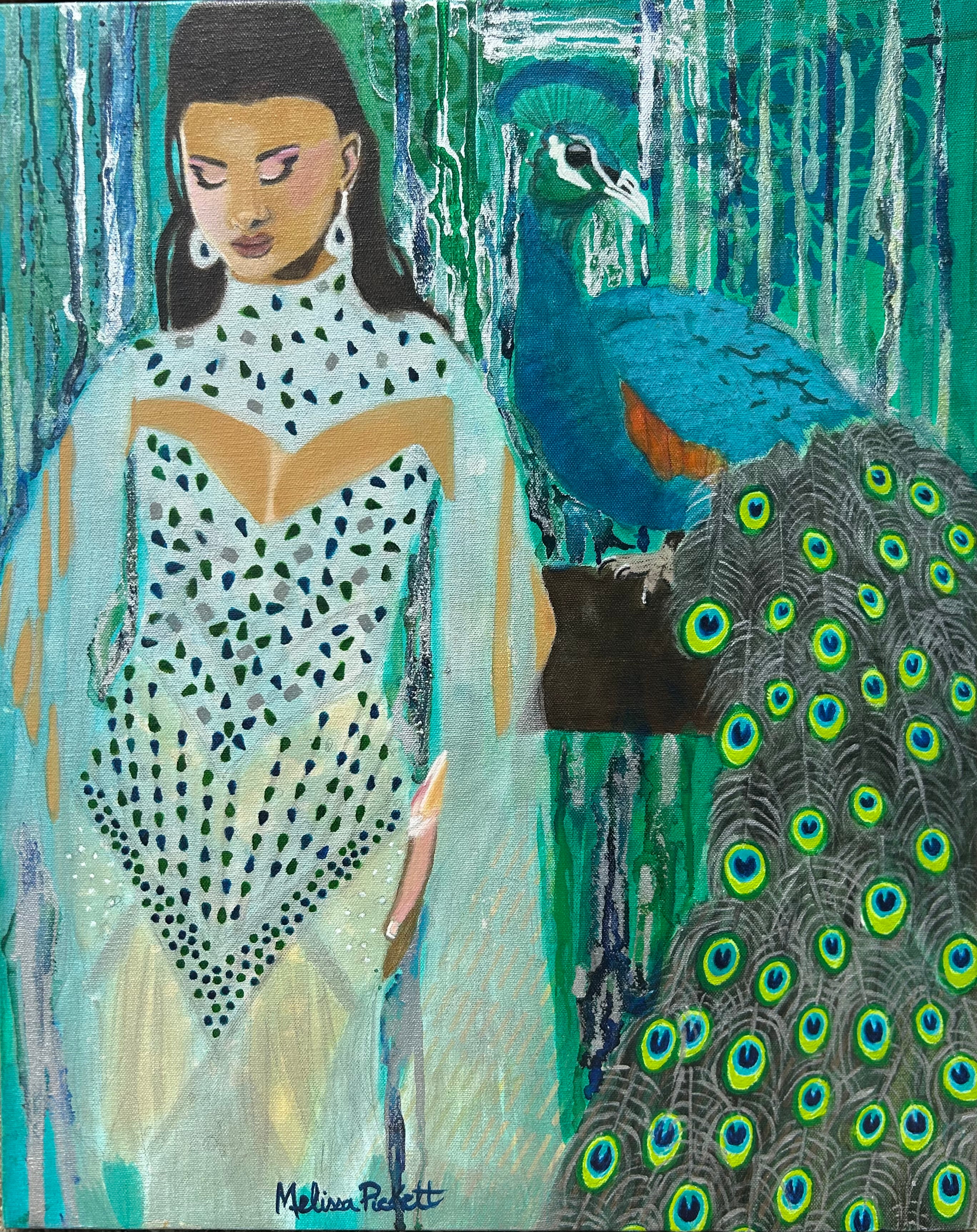 Woman & Peacock