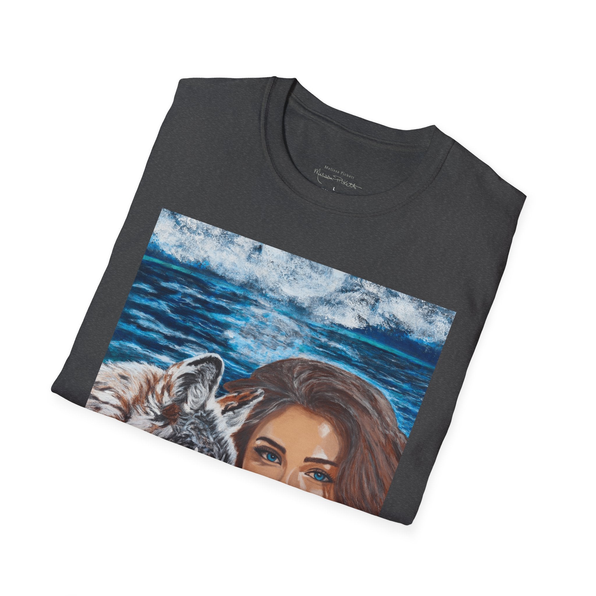 Moonlit Woman & Wolf | Unisex Softstyle T-Shirt