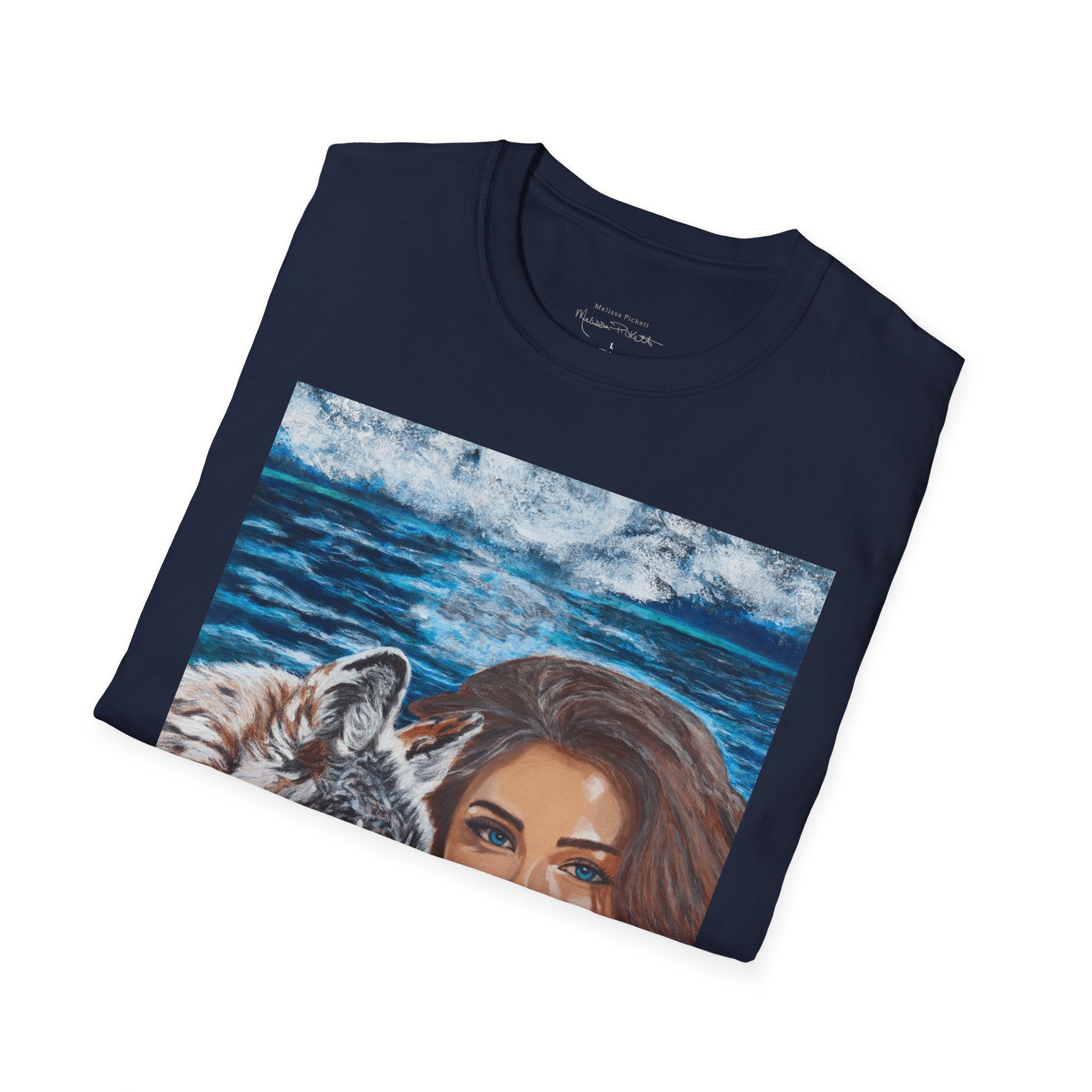 Moonlit Woman & Wolf | Unisex Softstyle T-Shirt