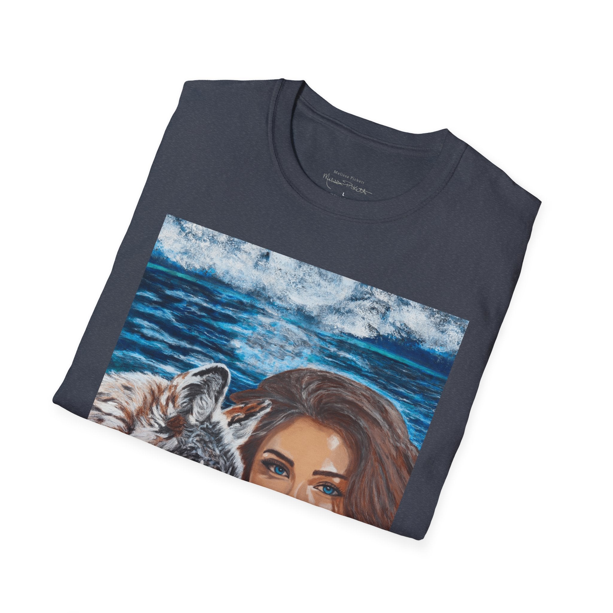 Moonlit Woman & Wolf | Unisex Softstyle T-Shirt