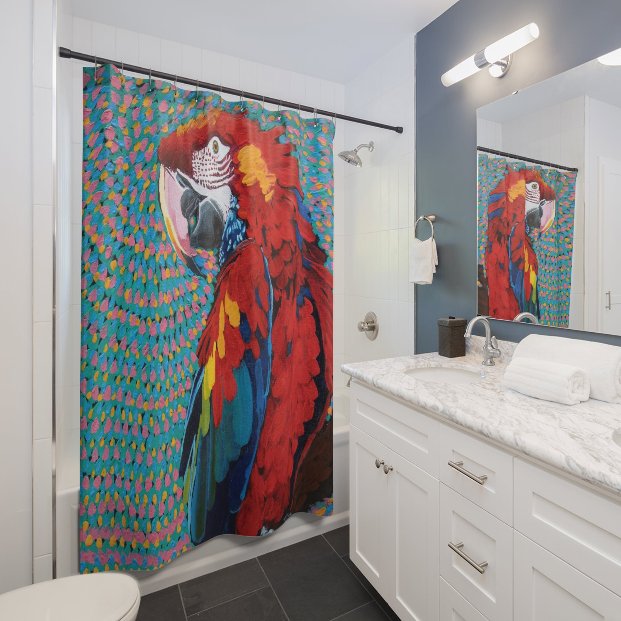 Scarlet Spiral | Shower Curtains