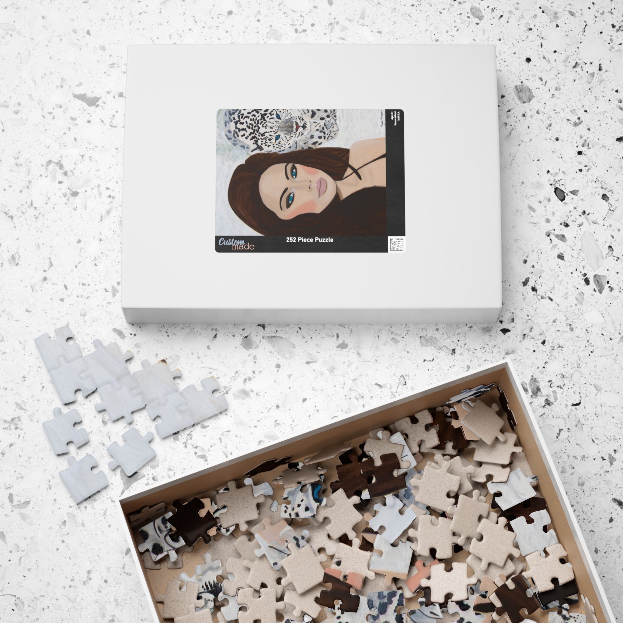 Woman & Snow Leopard | Puzzle (110, 252, 520, 1014-piece)