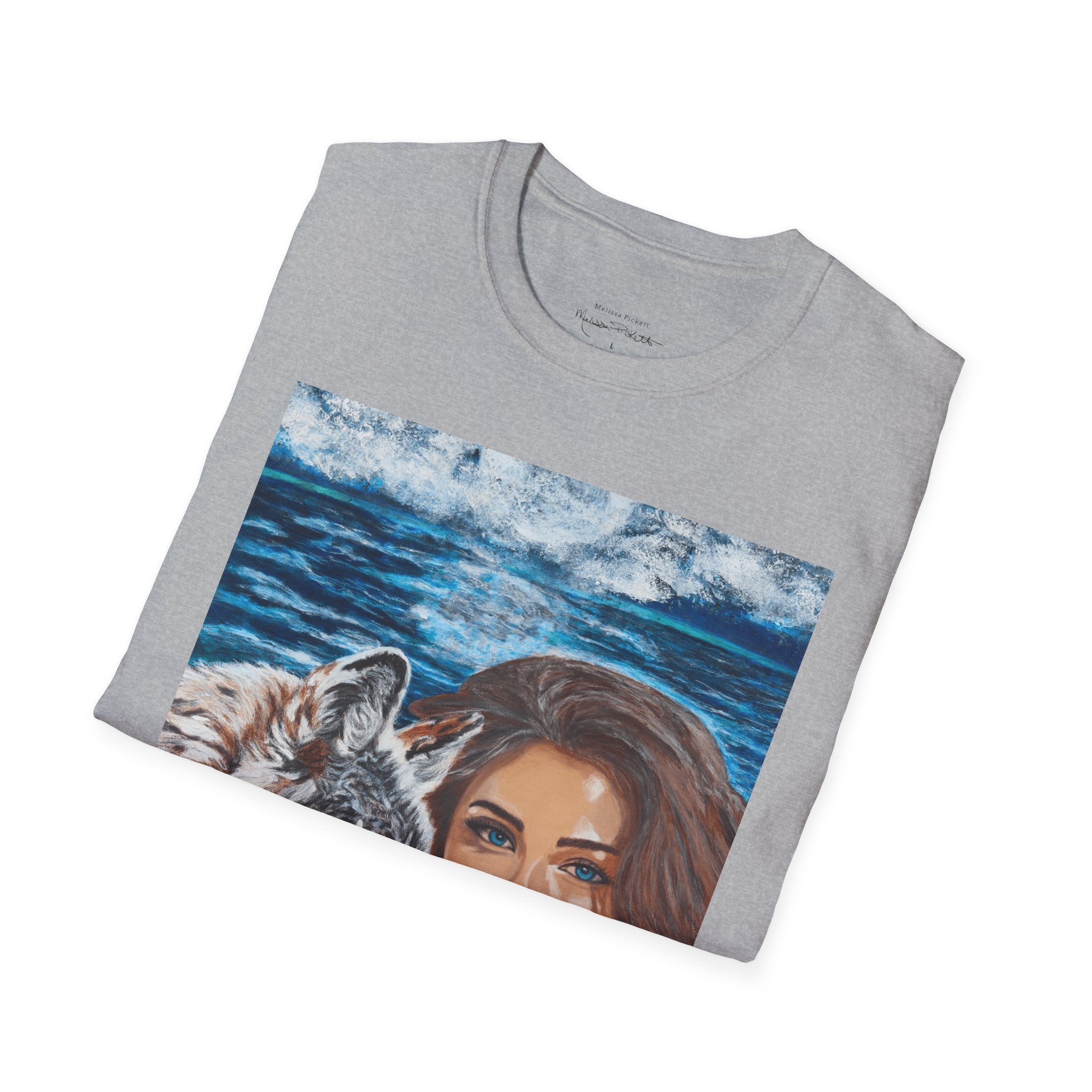 Moonlit Woman & Wolf | Unisex Softstyle T-Shirt