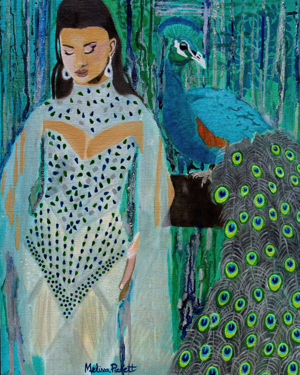 Woman & Peacock
