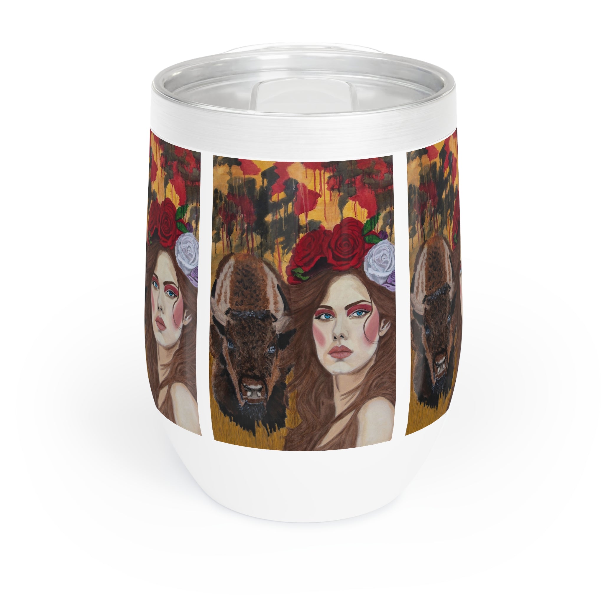 Woman & Bison | Chill Wine Tumbler