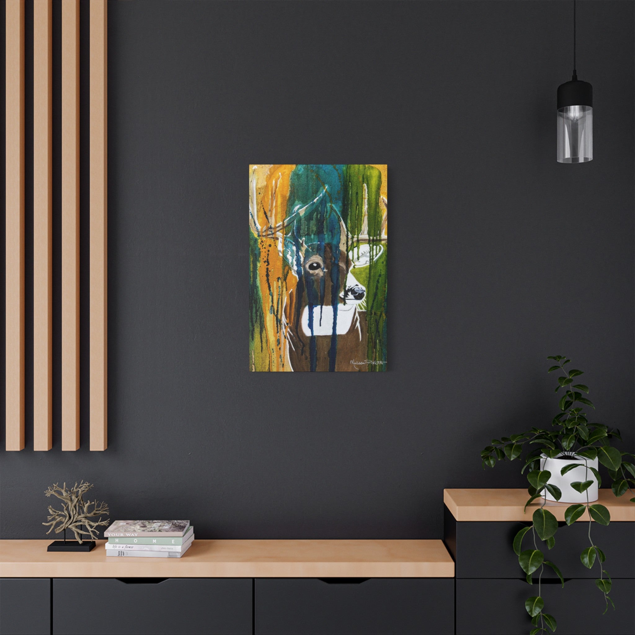 Abstract Deer | Satin Canvas, Stretched