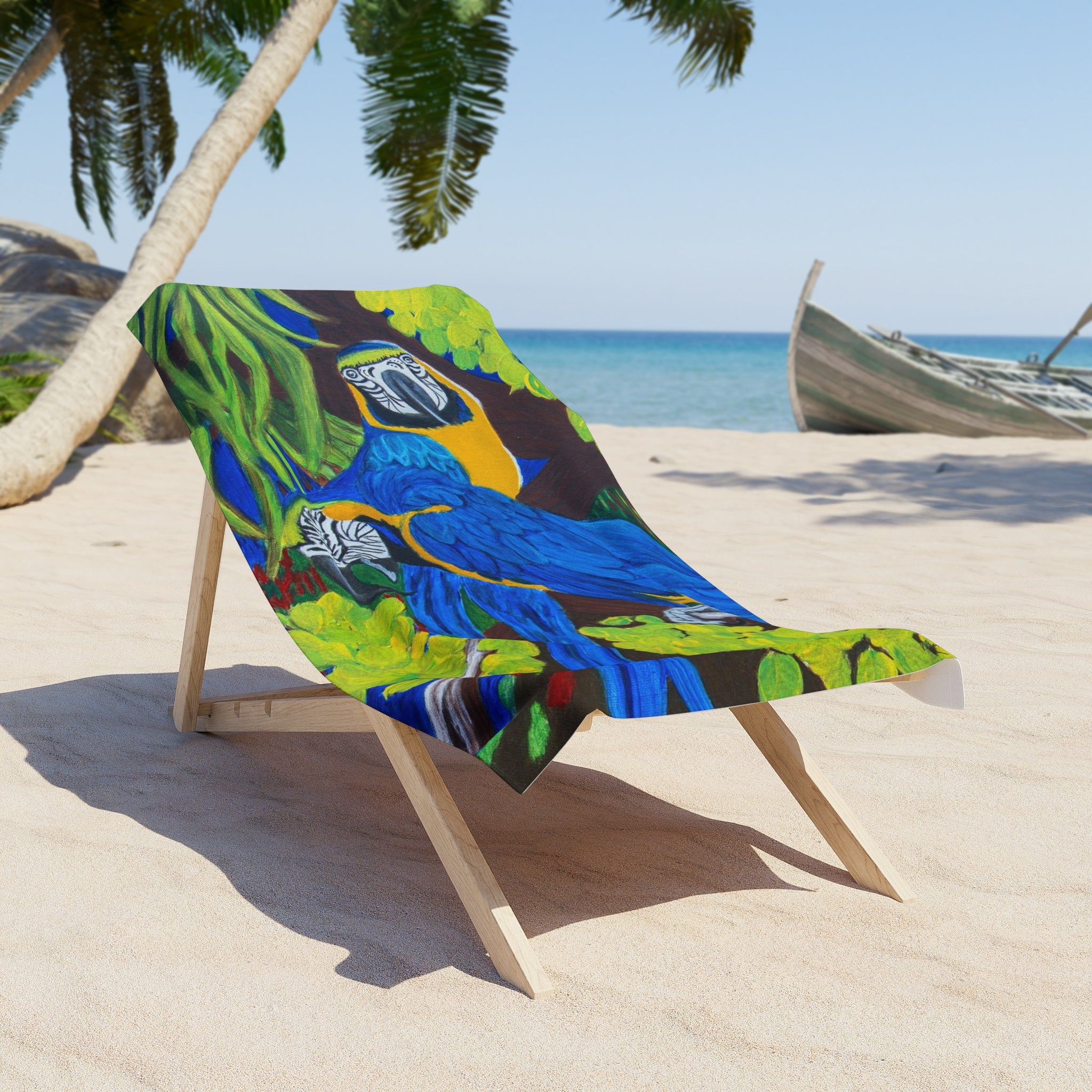 Two Blue & Gold Macaws | Beach Towel