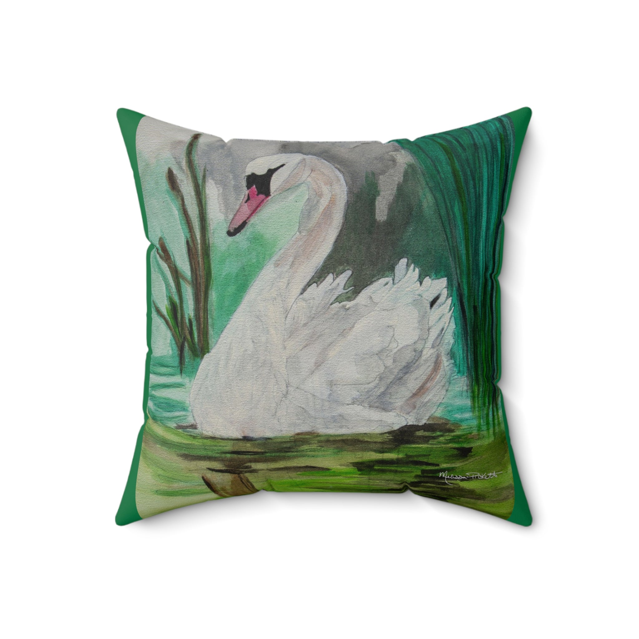 Swan | Spun Polyester Square Pillow