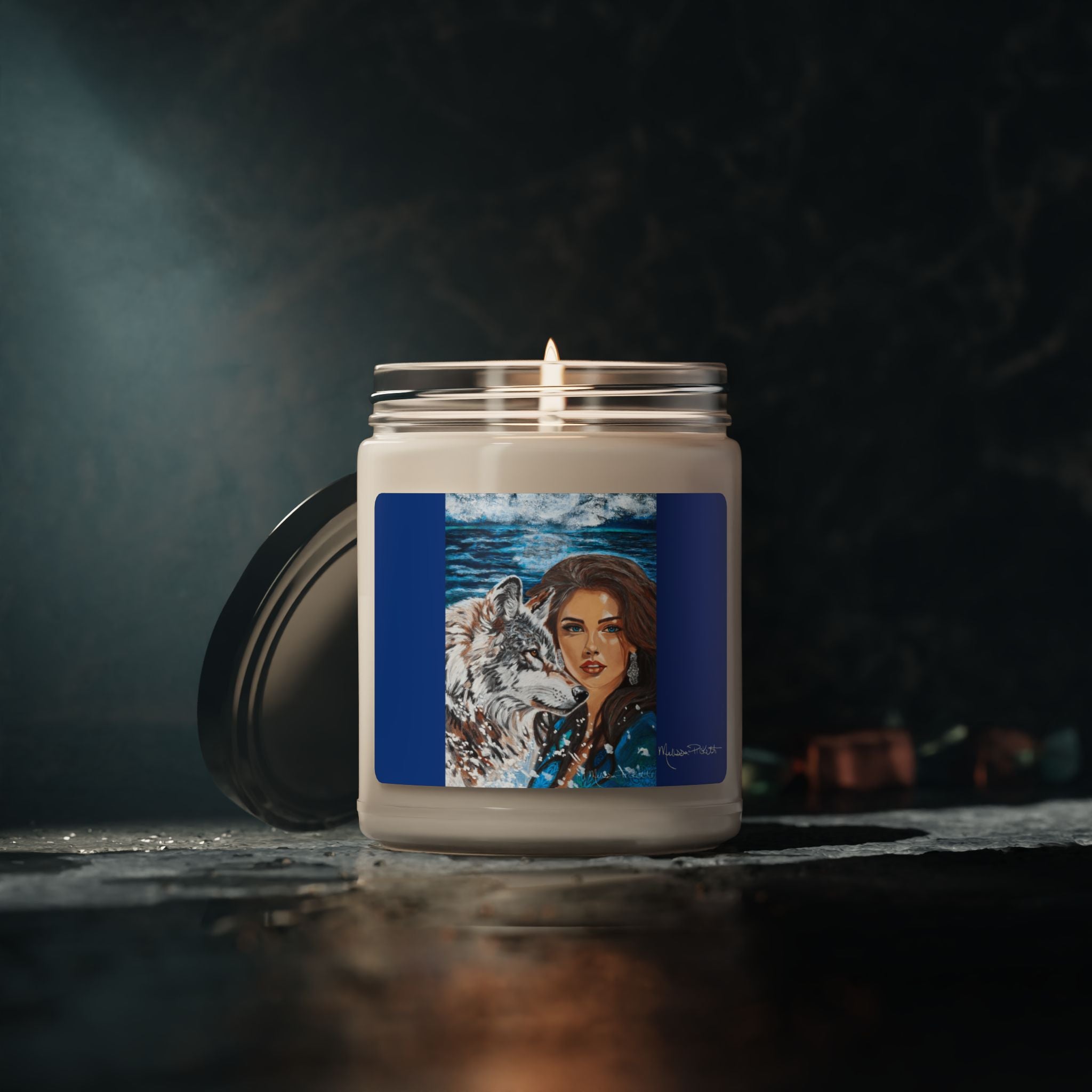 Moonlit Woman & Wolf | Scented Soy Candle, 9oz