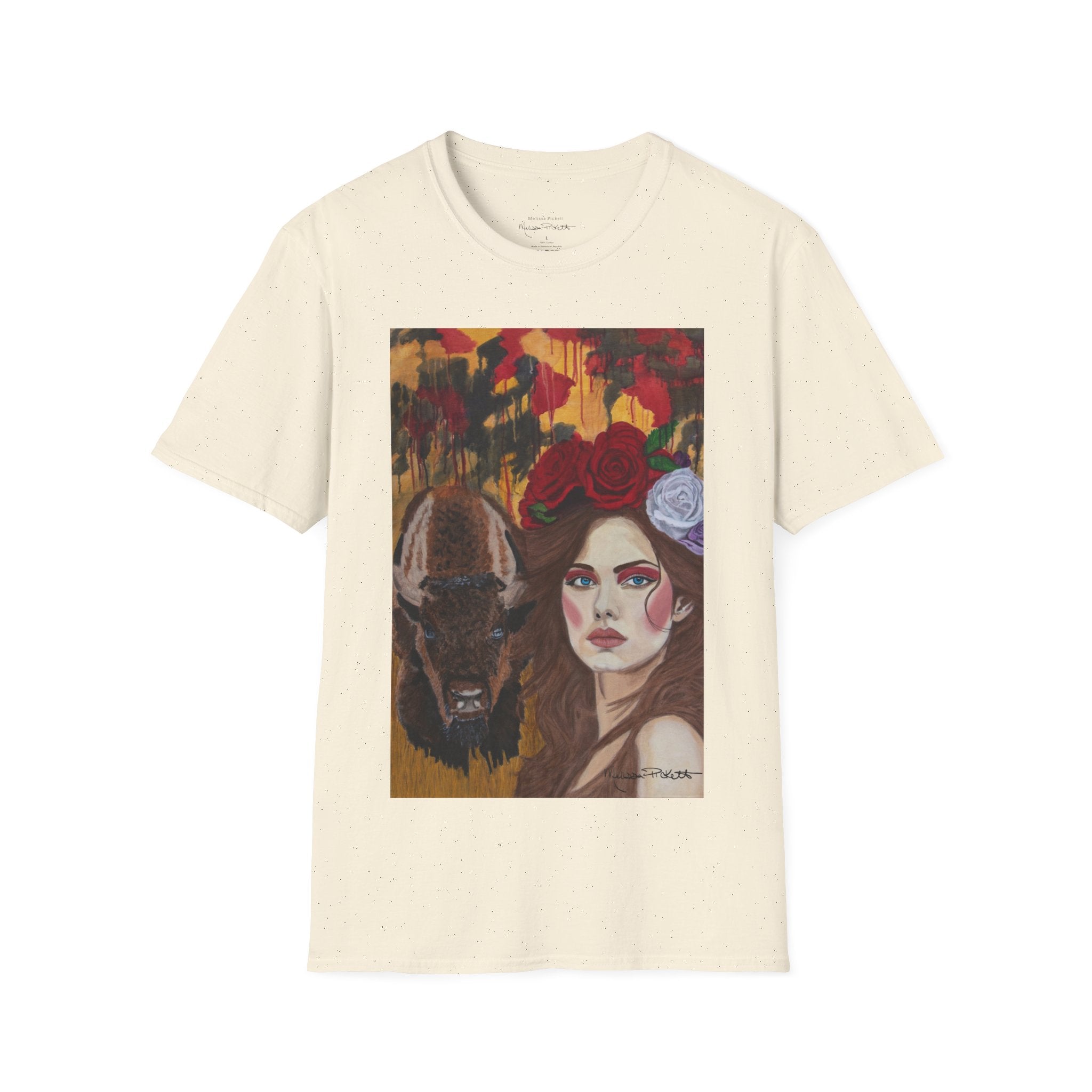 Woman & Bison | Unisex Softstyle T-Shirt