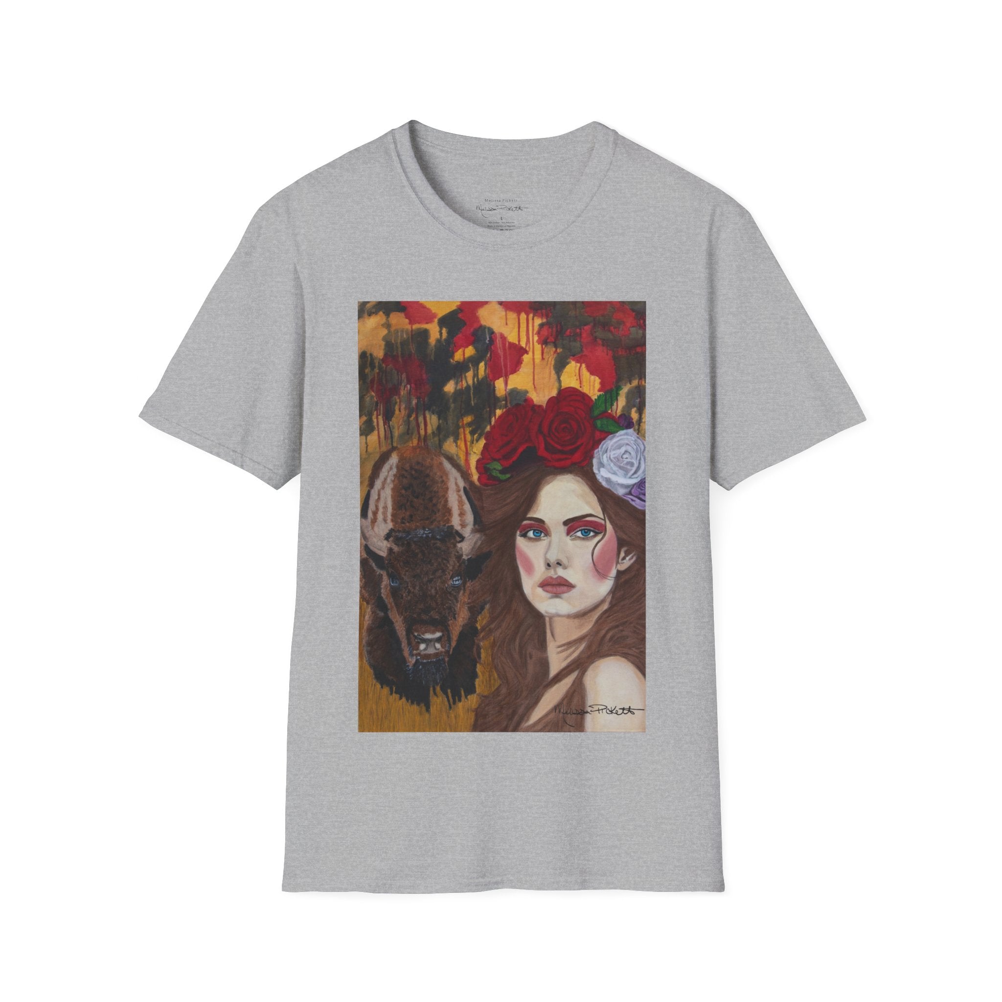 Woman & Bison | Unisex Softstyle T-Shirt