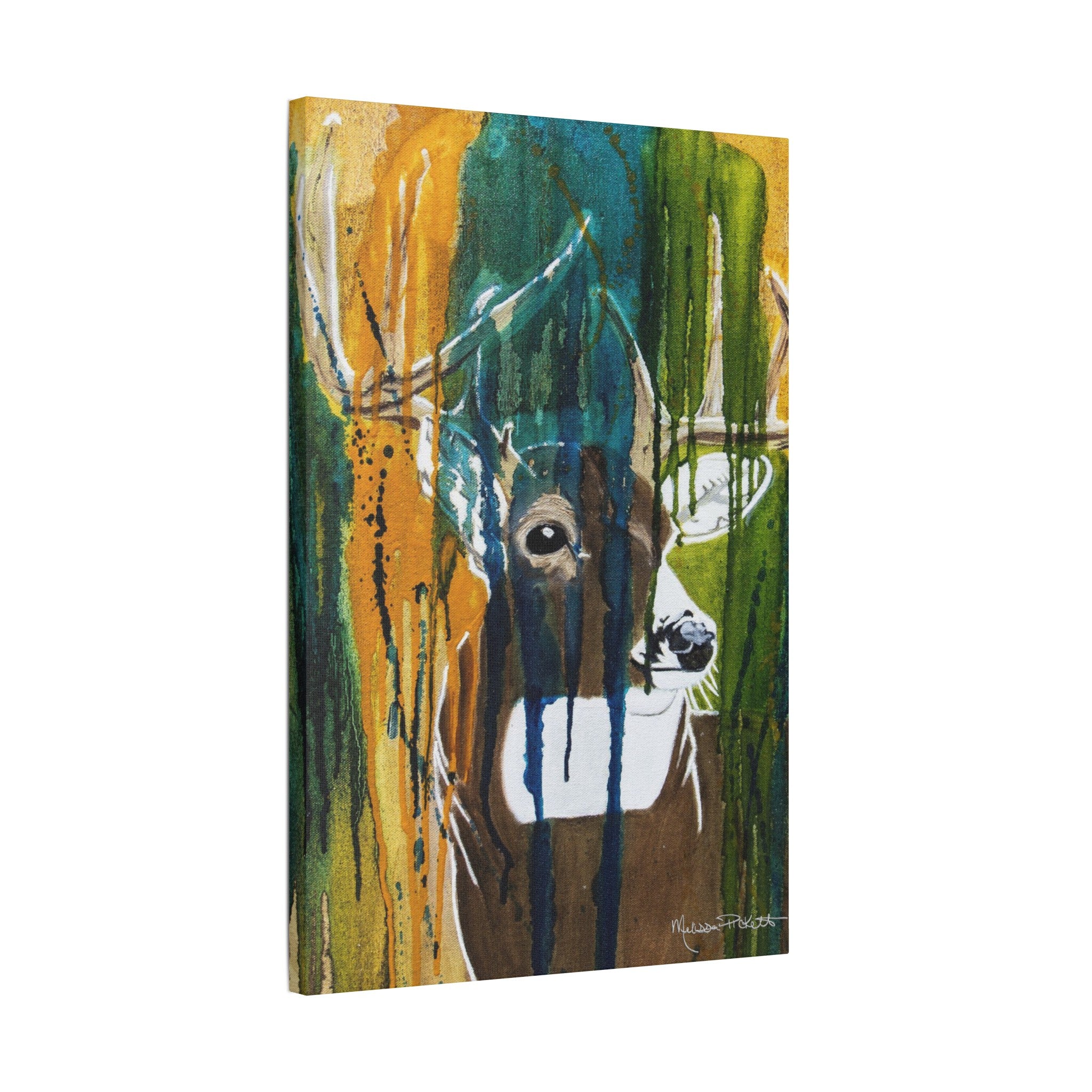 Abstract Deer | Satin Canvas, Stretched