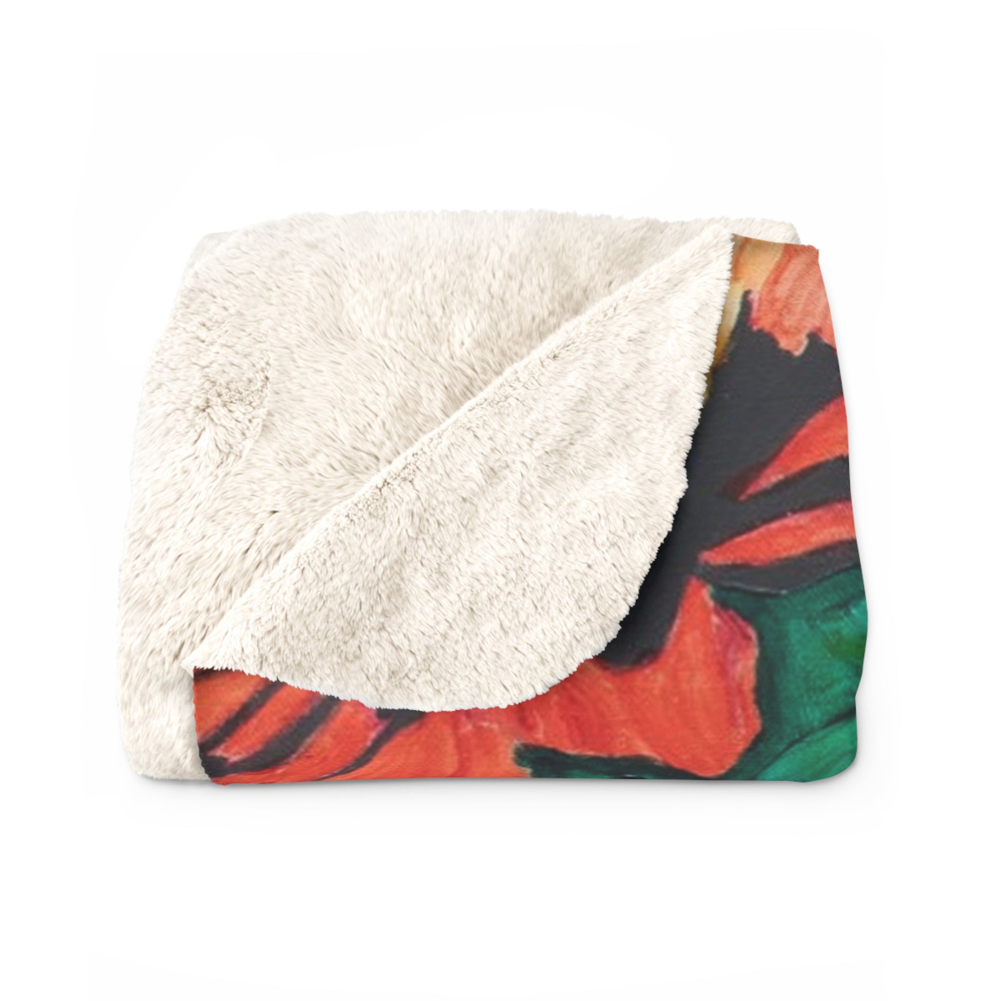 Jaguar & Flowers | Sherpa Fleece Blanket