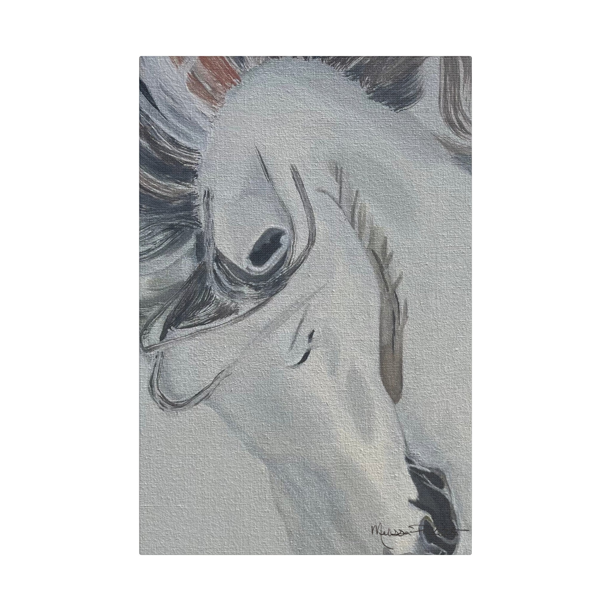 White Horse | Satin Canvas, Stretched