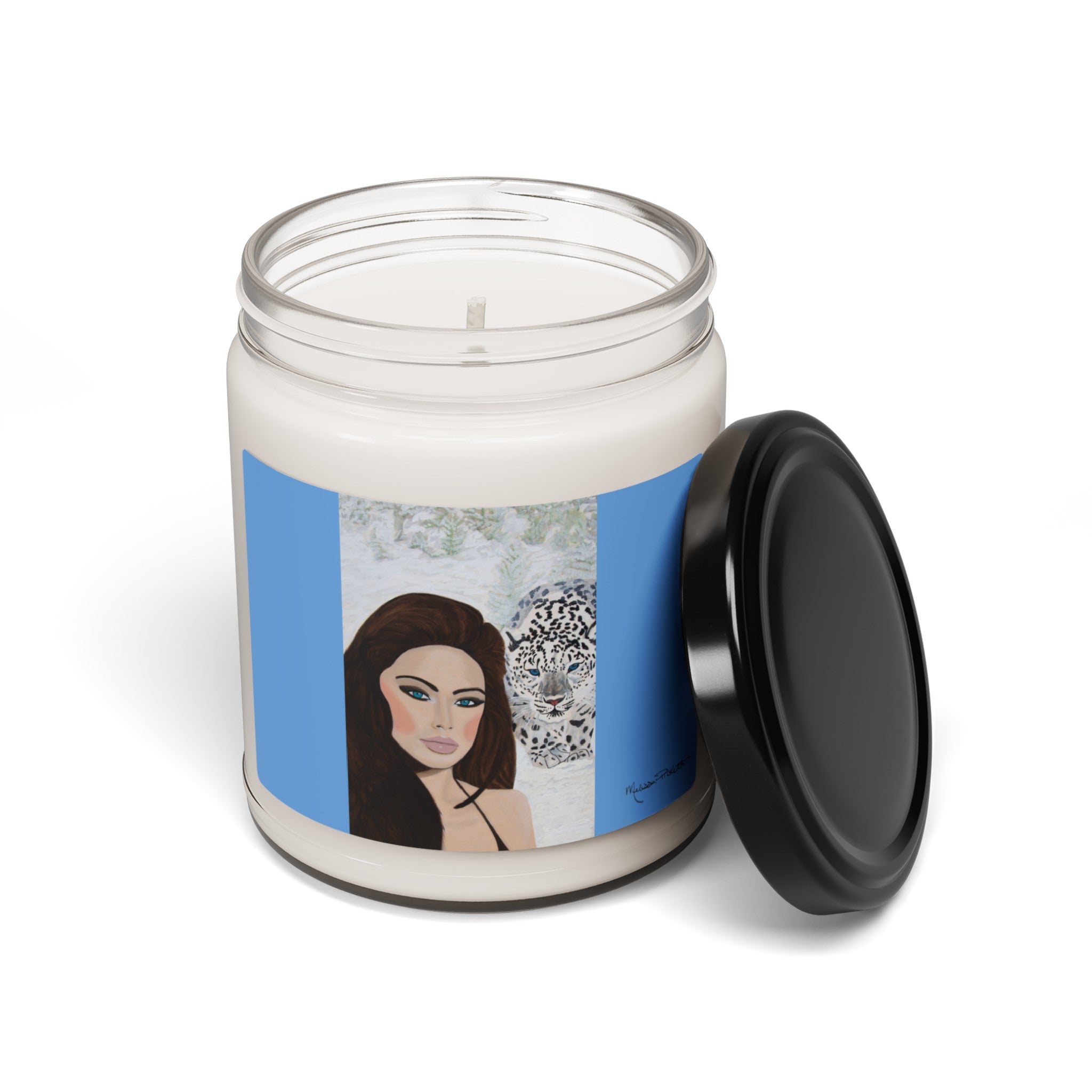 Woman & Snow Leopard | Scented Soy Candle, 9oz