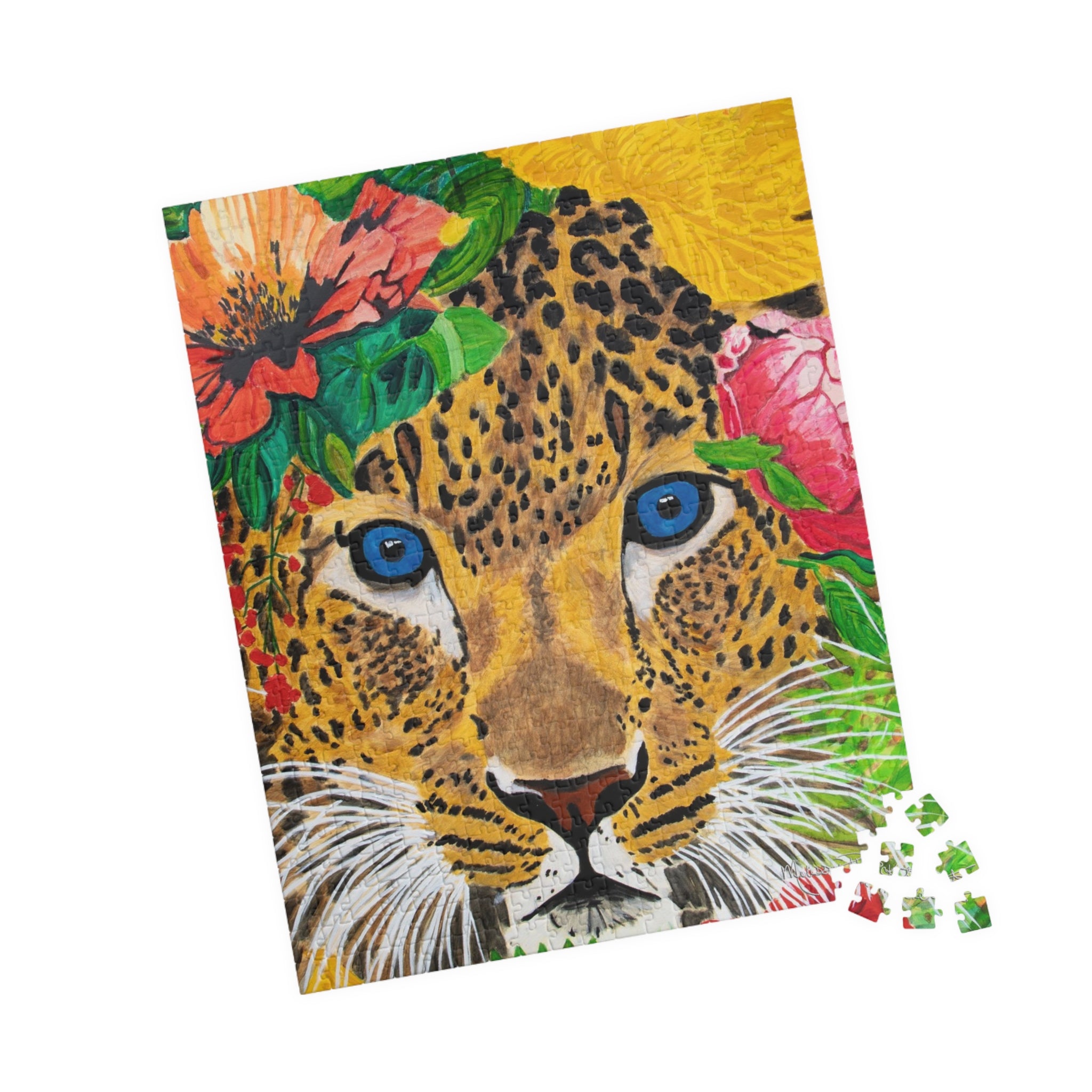 Jaguar & Flowers | Puzzle (110, 252, 520, 1014-piece)